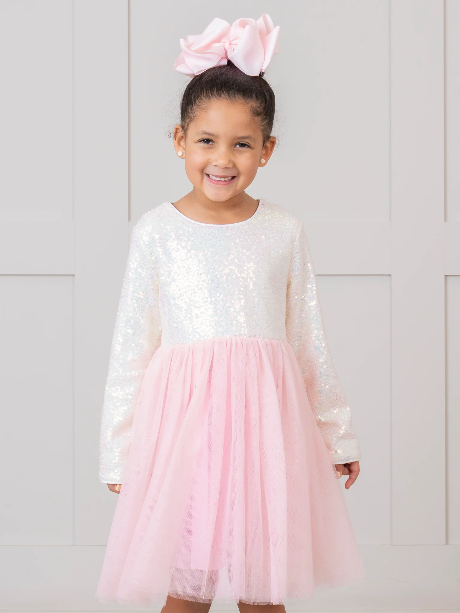 Blush Sequin Top Tulle Dress - Image 2