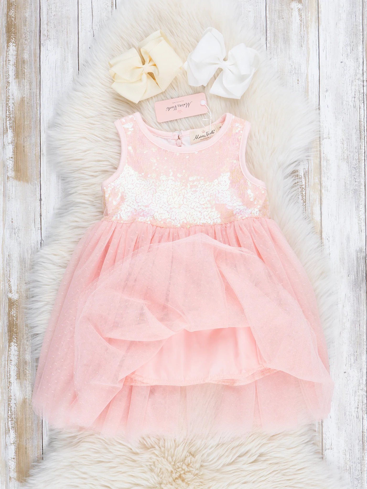 Blush Sleeveless Sparkle Party Dress - Image 2