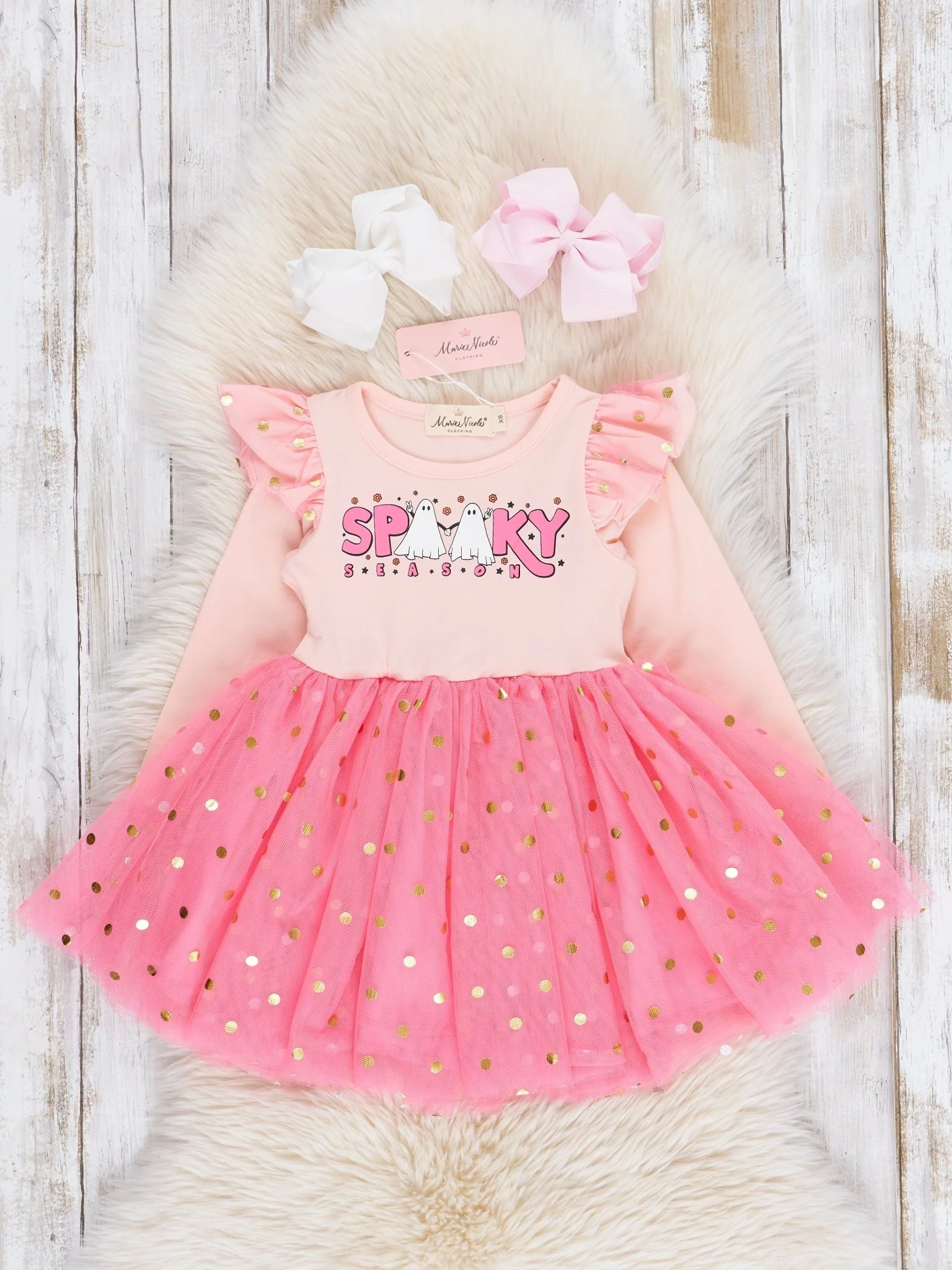 Blush Spooky Ghosts Tulle Dress - Image 3