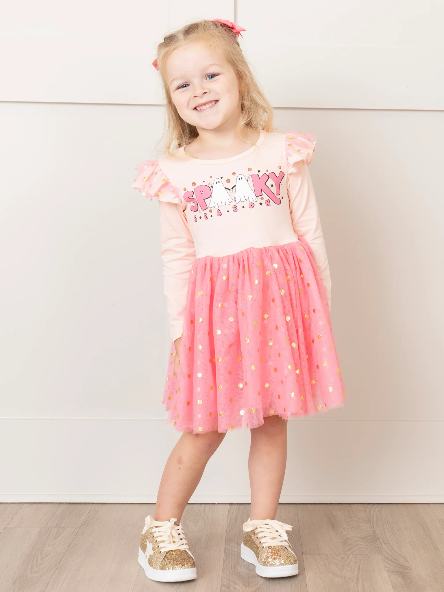 Blush Spooky Ghosts Tulle Dress - Image 4