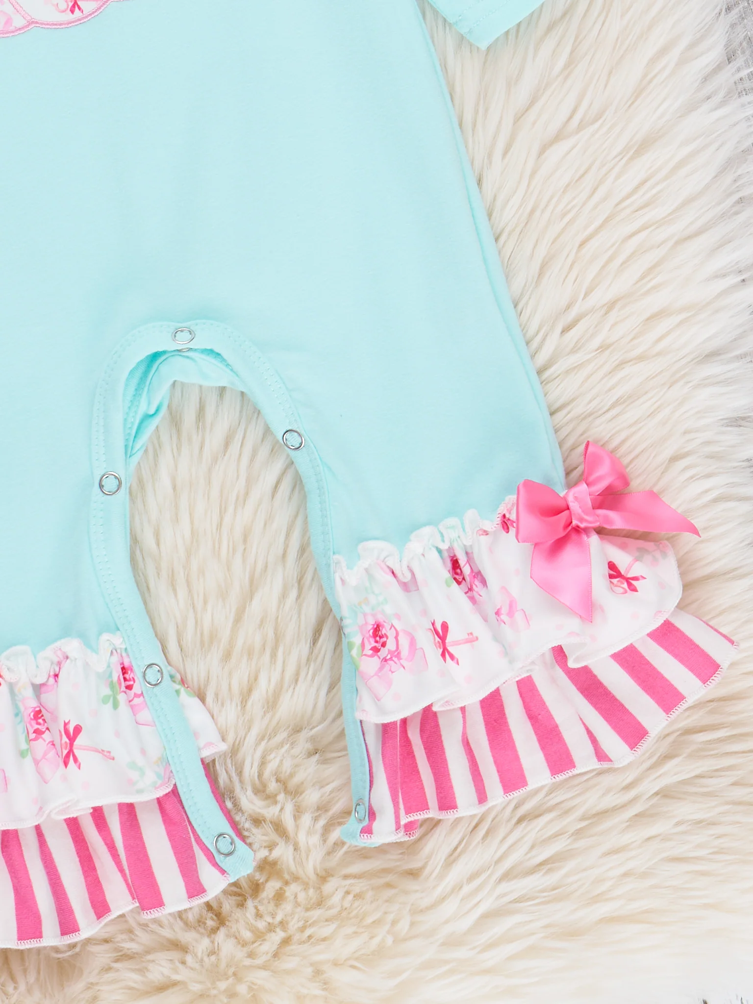 Blushin’ in the Patch Embroidered Ruffle Romper - Image 3