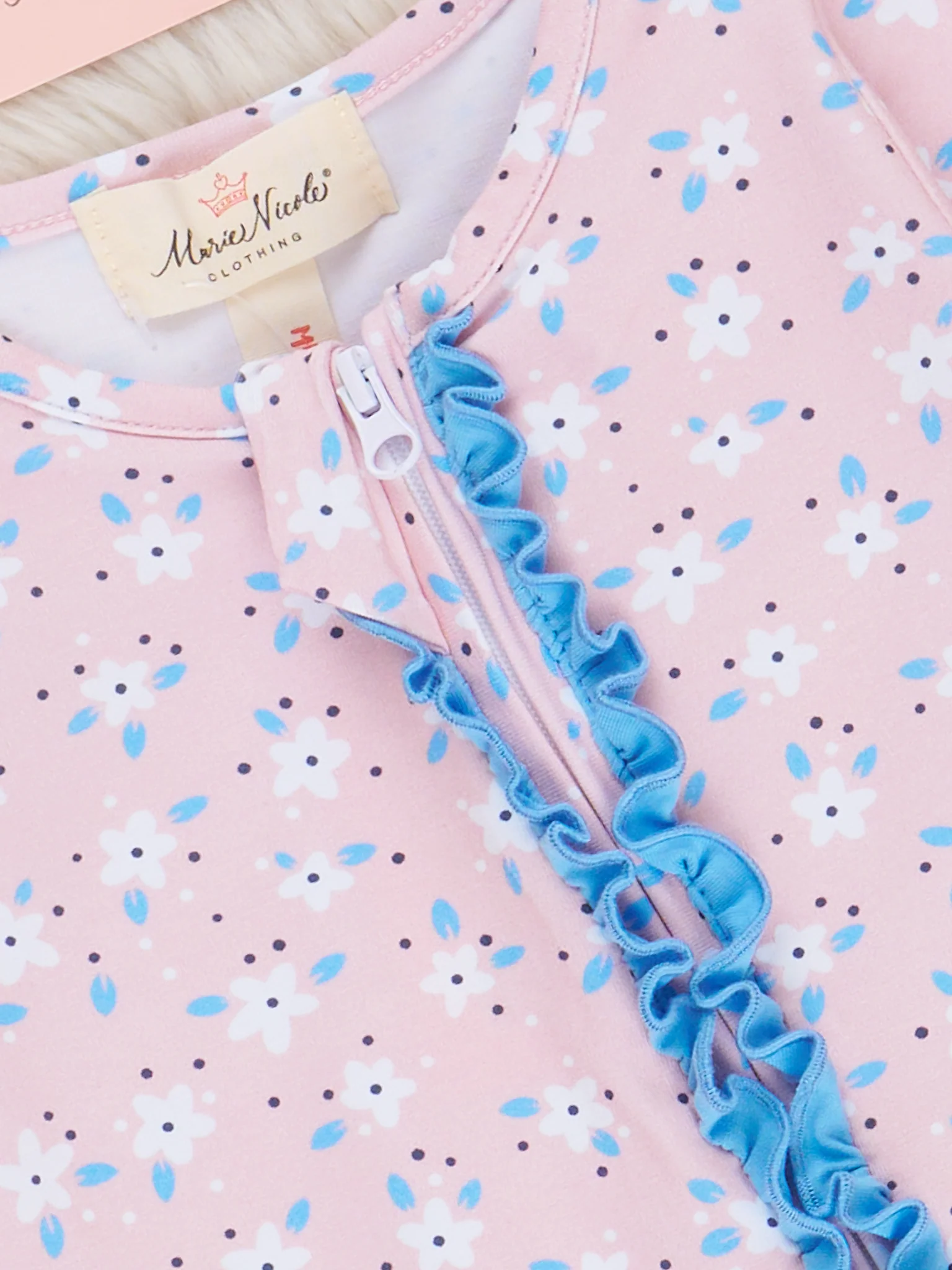 Blushing Blooms Ruffle Footed Sleeper Pajamas - Image 3