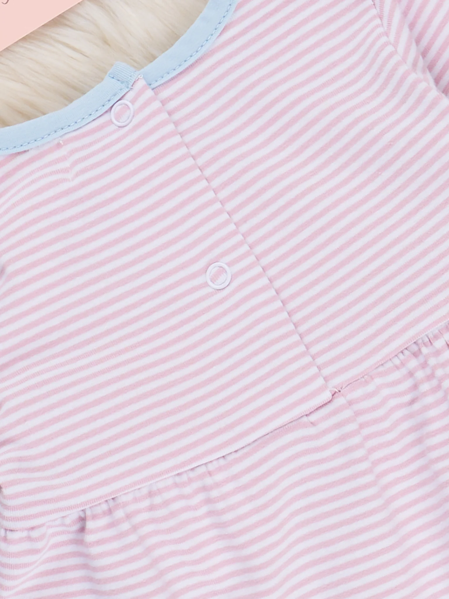 Blushing Stripes Ruffle Sleeper Pajamas - Image 3