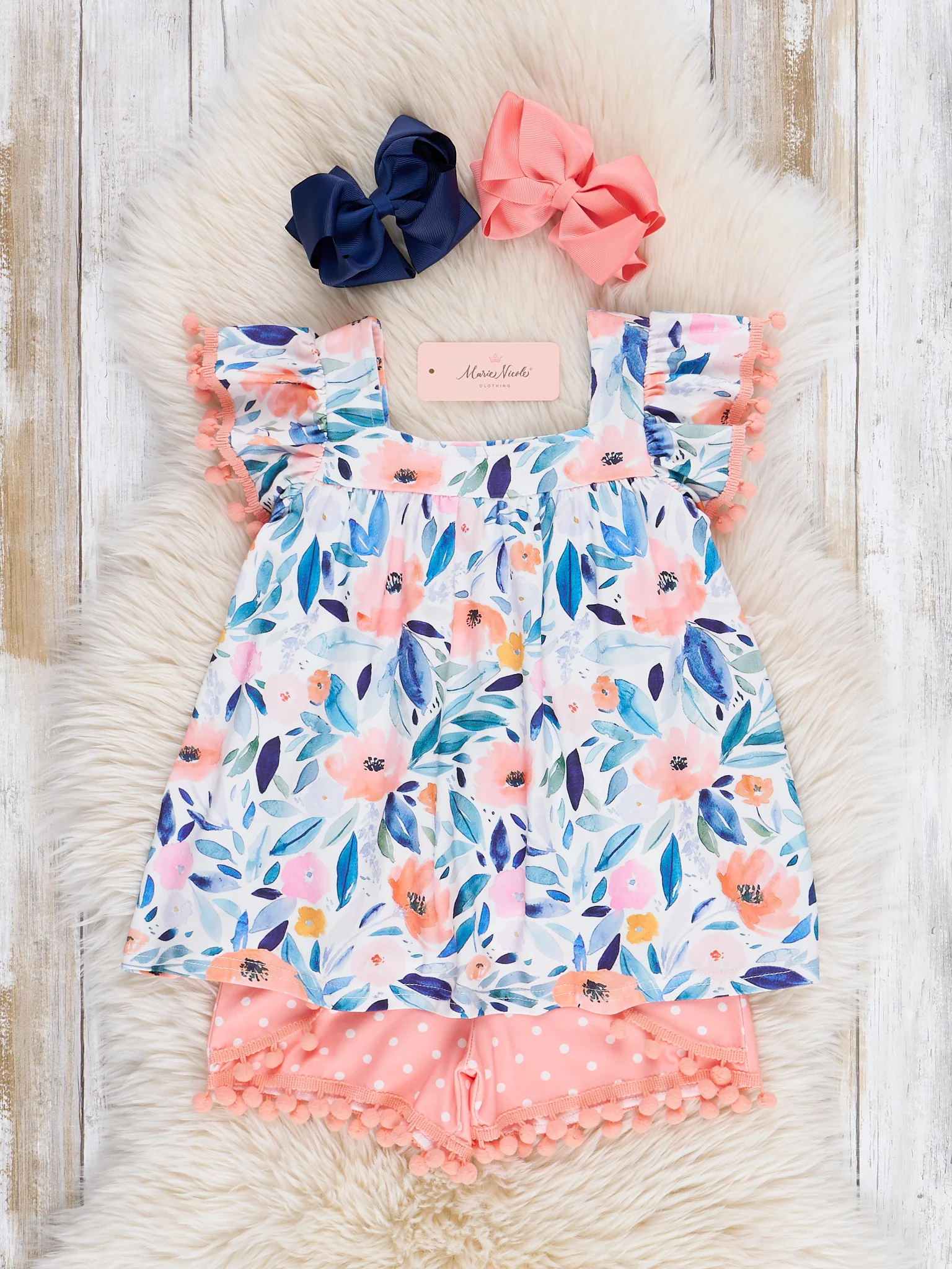 Blushing Susie Shorts & Tank Pom Pom Outfit - Image 2