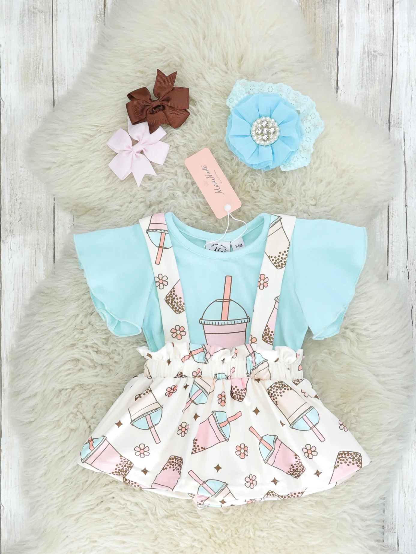 Boba Top & Suspender Dressy Skirt Set