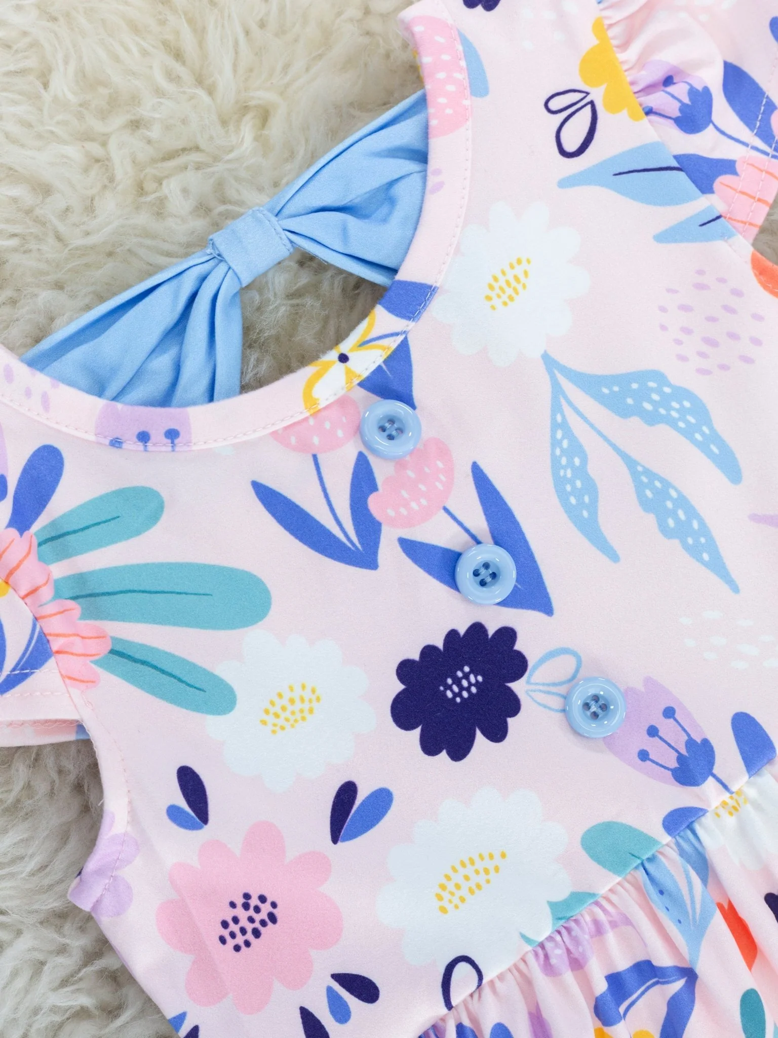 Bold Floral Bow Pocket Dress - Image 2