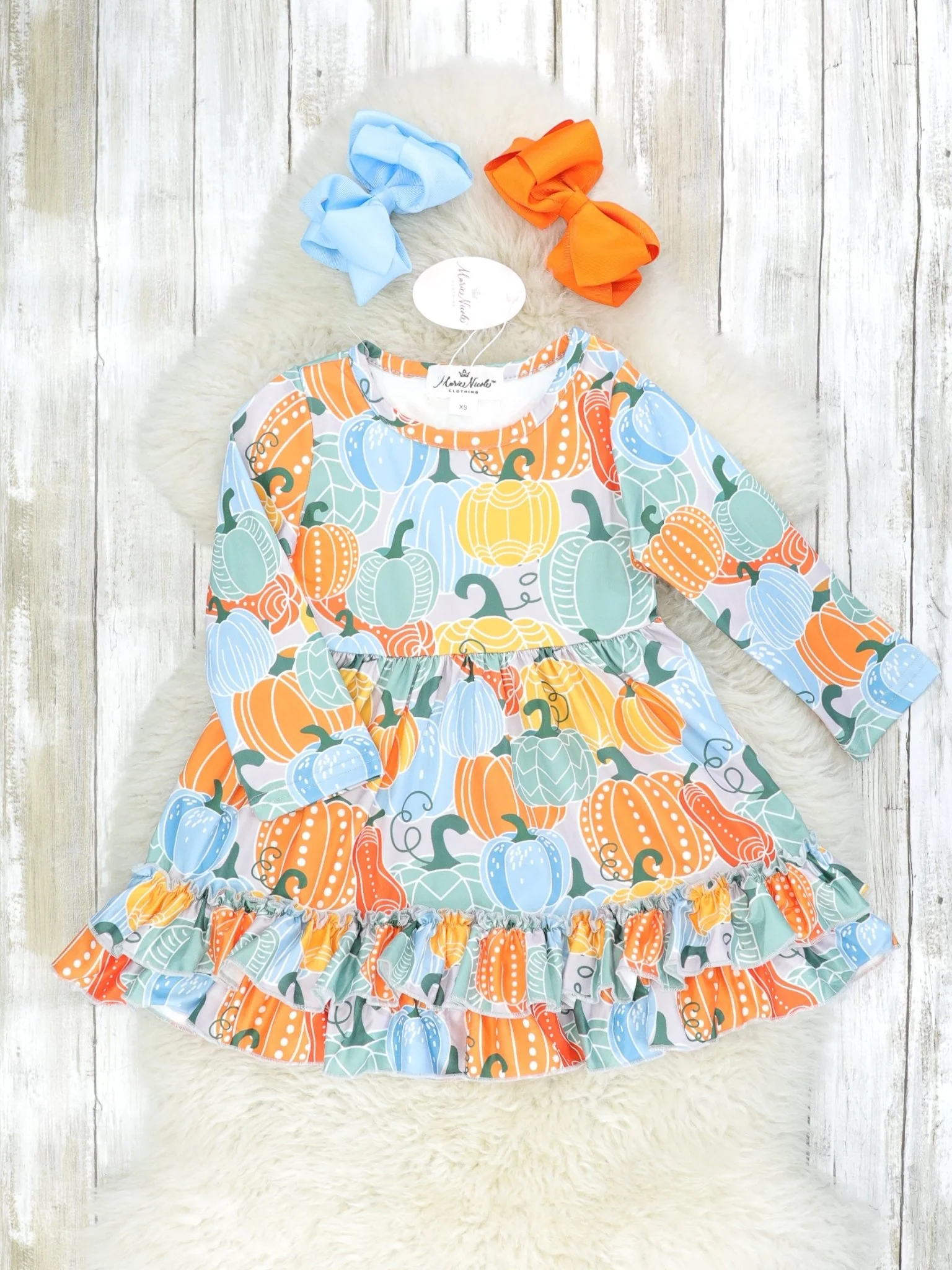 Bold Pumpkins Ruffle Dress