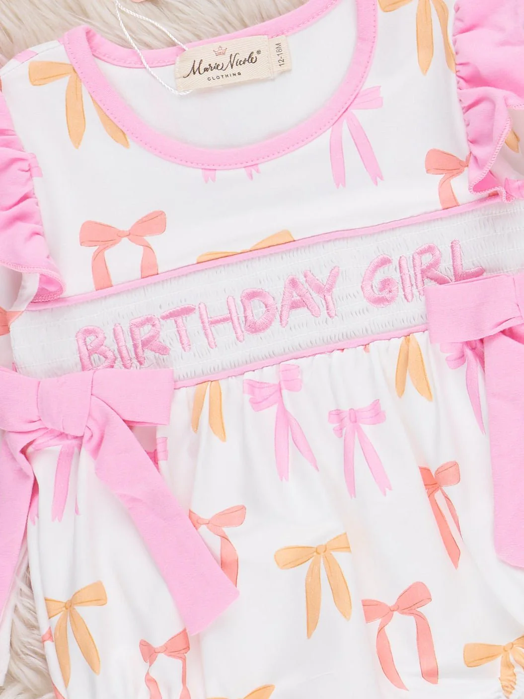 Bow-tiful Birthday Girl Smocked Bubble Romper - Image 2