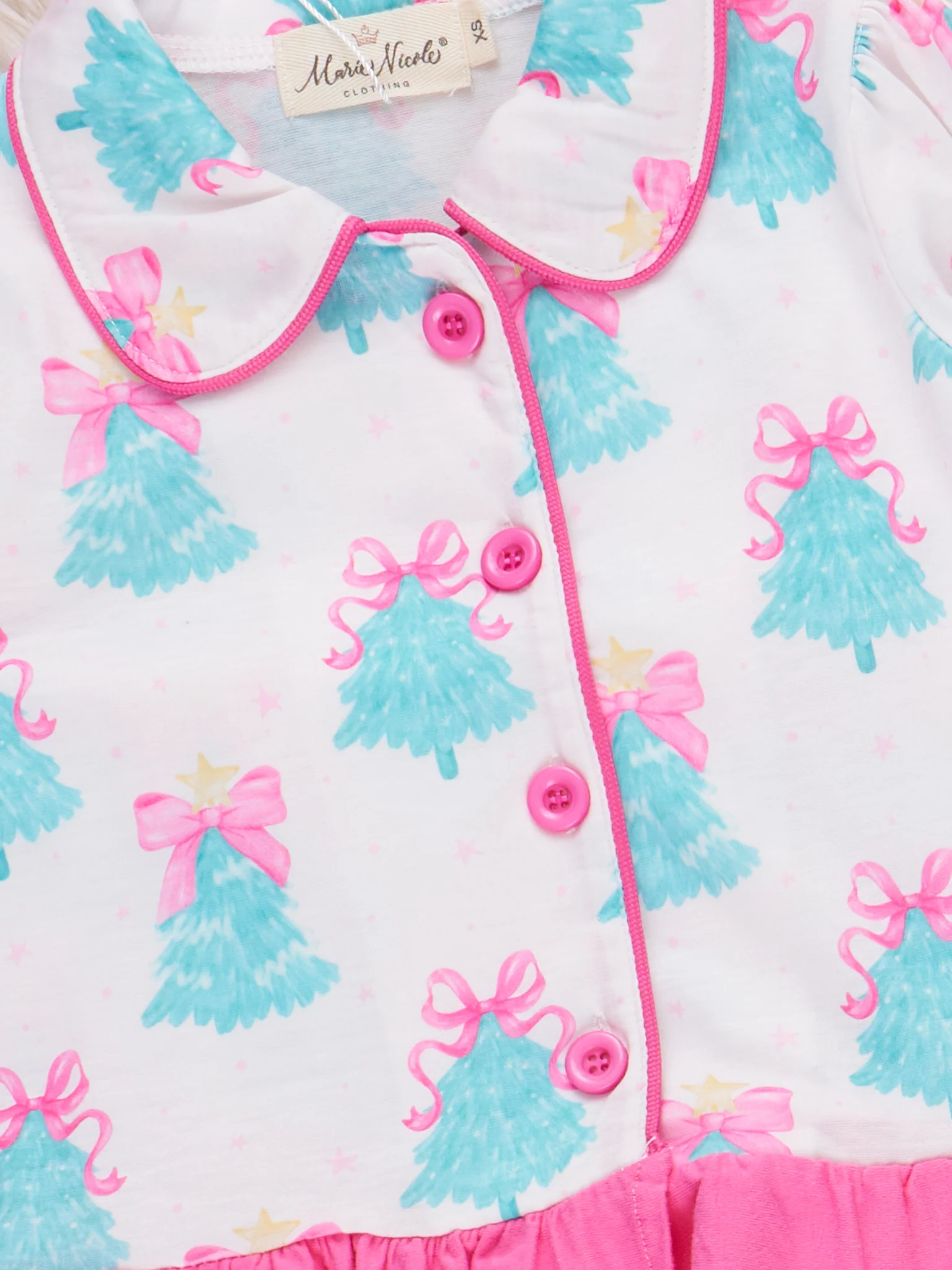 Bow-Topped Tree Ruffle Pajamas - Image 3