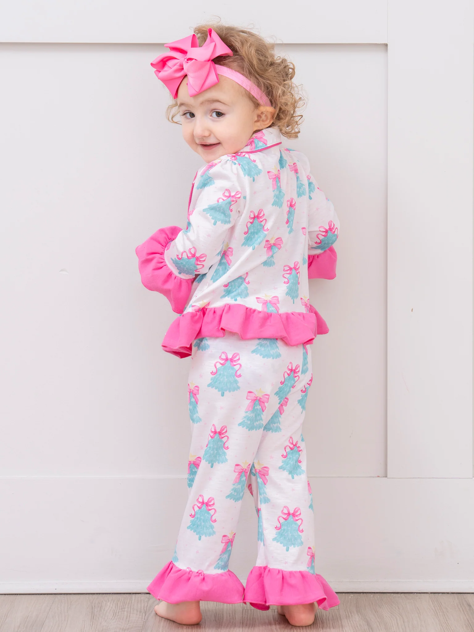 Bow-Topped Tree Ruffle Pajamas - Image 5