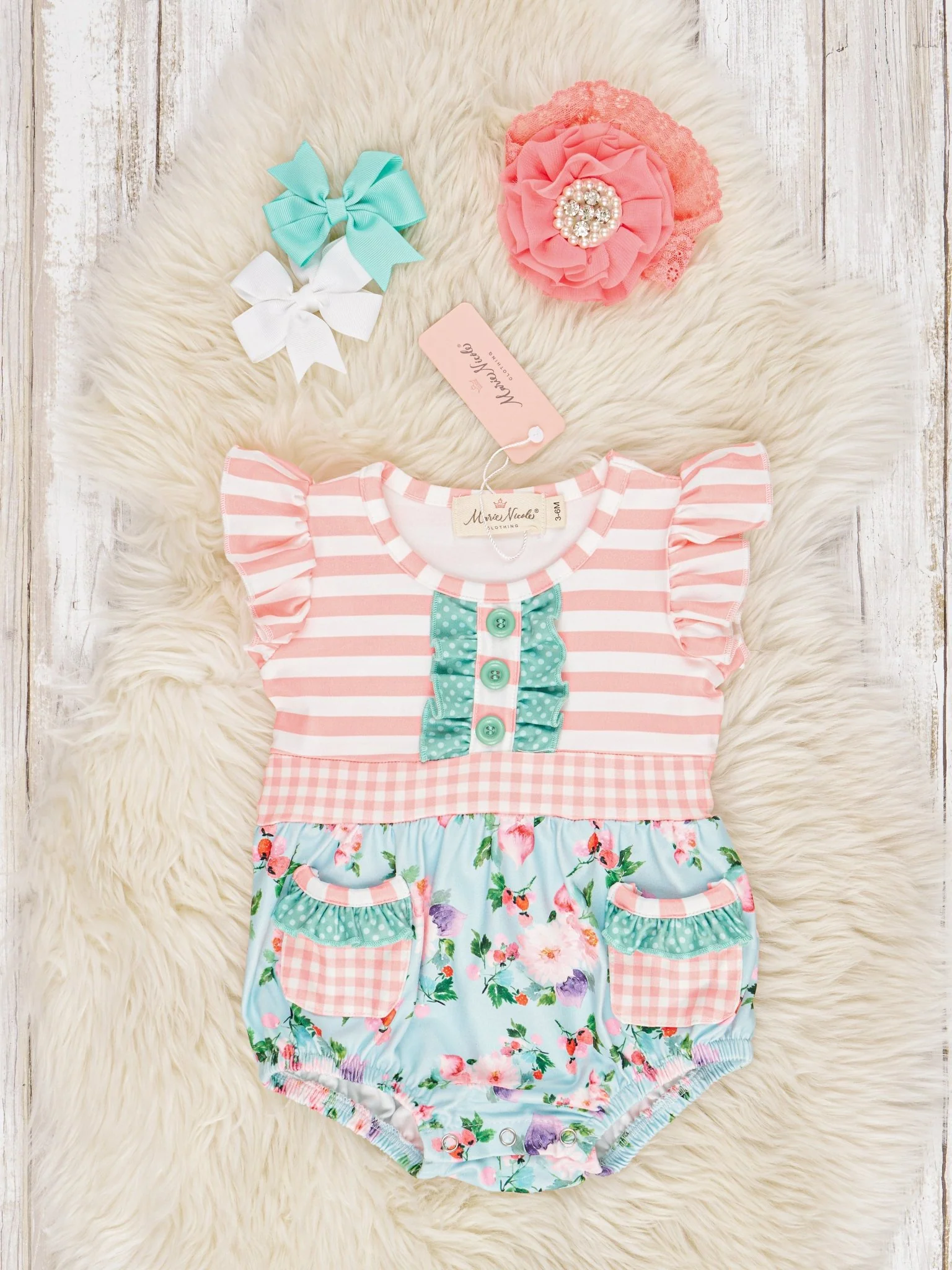 Bright Blossom Ruffle Bubble Romper
