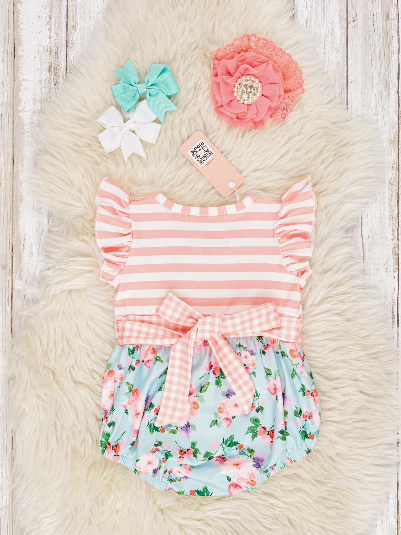 Bright Blossom Ruffle Bubble Romper - Image 2