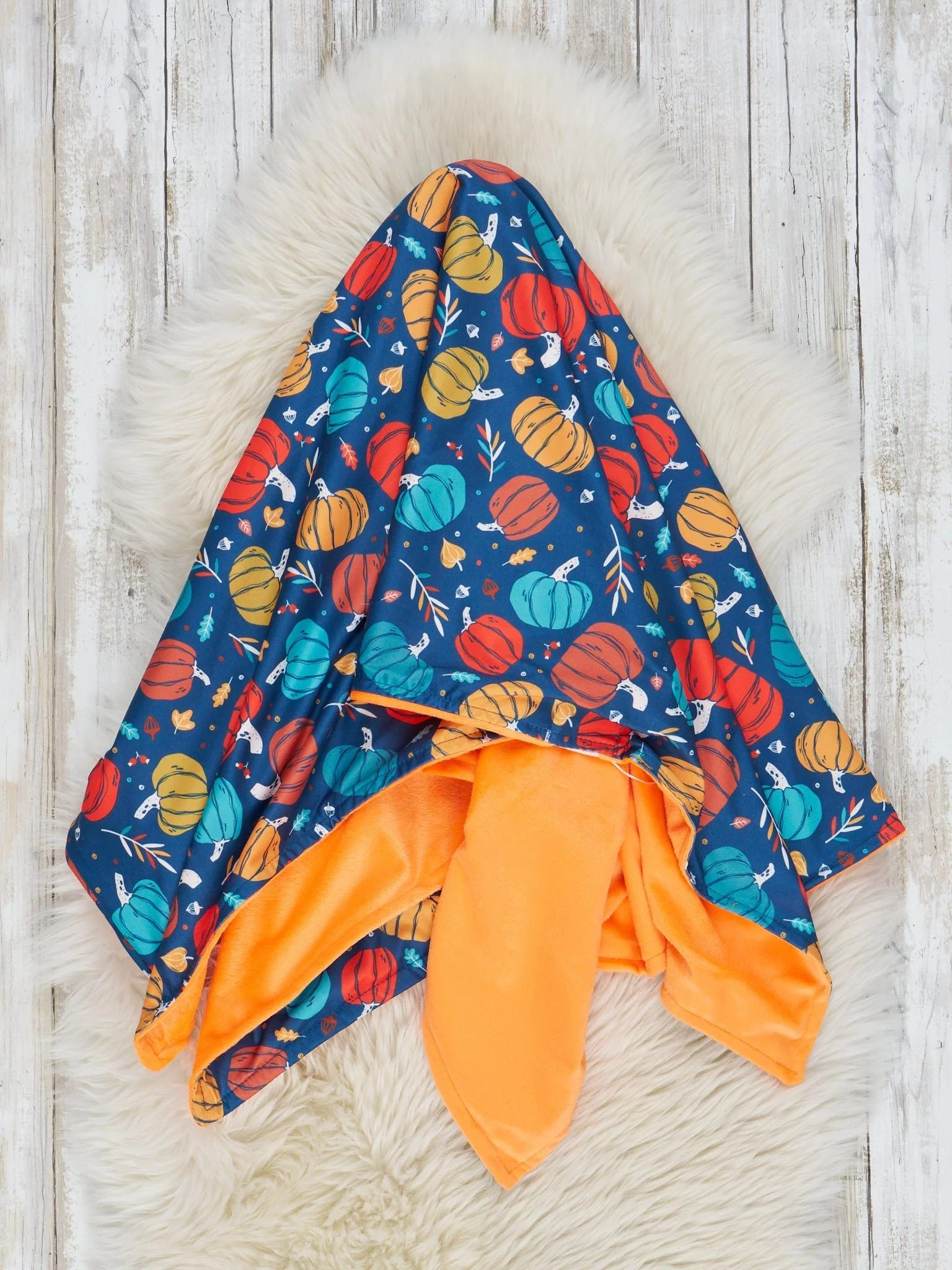 Bright Pumpkin Joy Minky Blanket