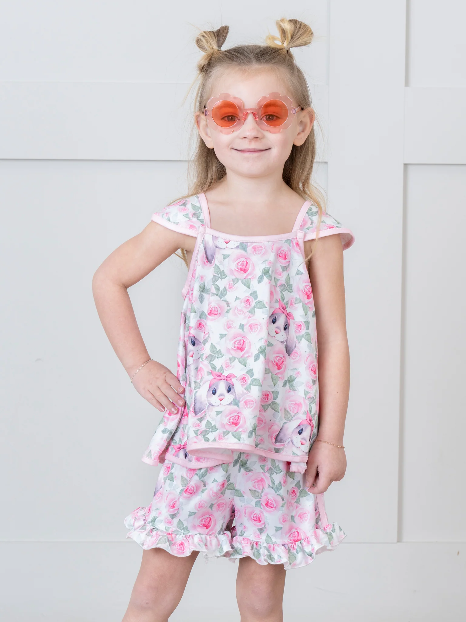 Bright Rose Bunny Tank Outfit