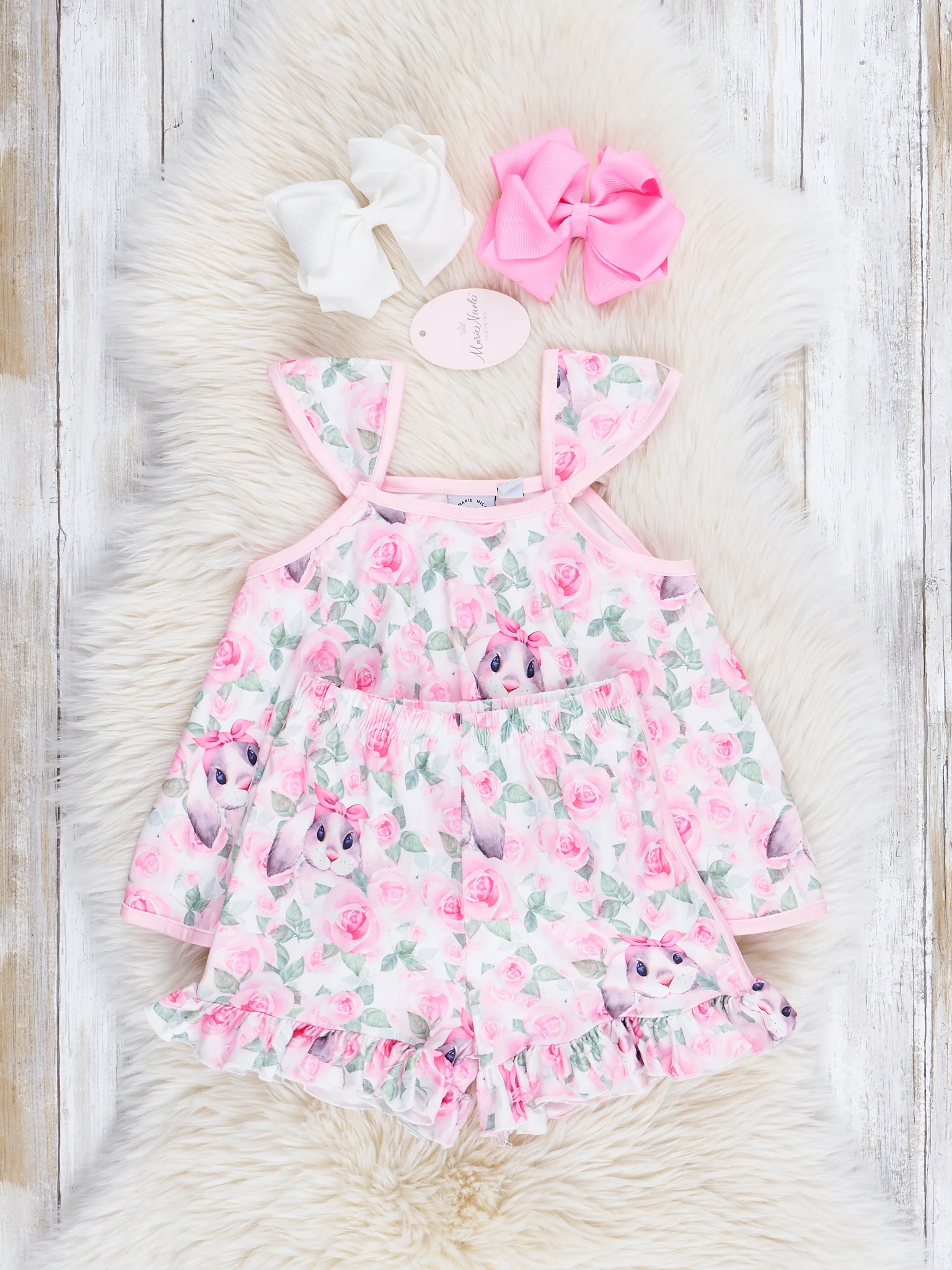 Bright Rose Bunny Tank Outfit - Image 3