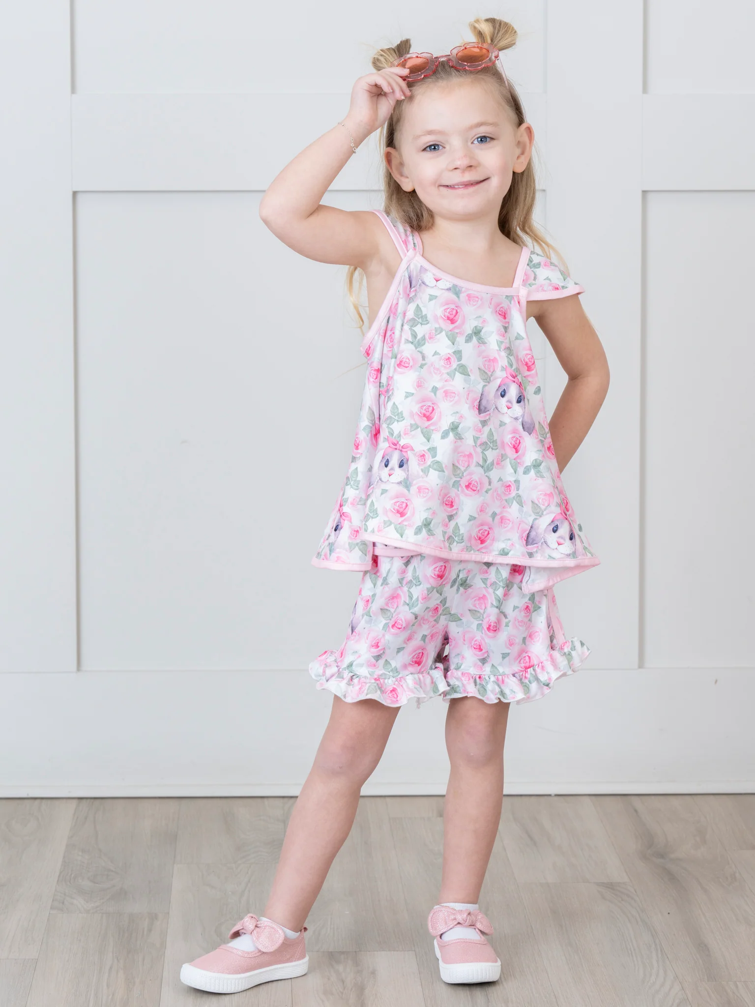 Bright Rose Bunny Tank Outfit - Image 4