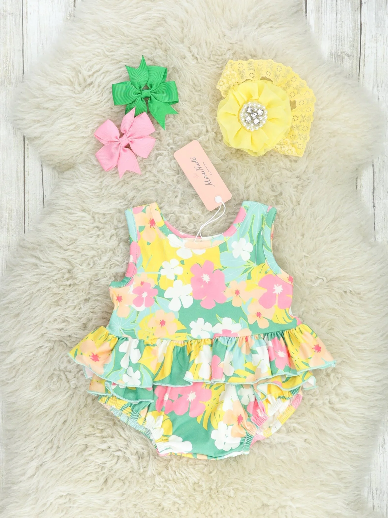 Bright Ruffle Tank & Bloomers Set