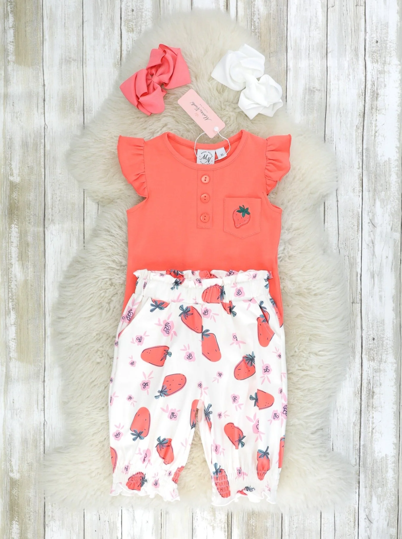 Bright Strawberry Ruffle Outfit - Image 2
