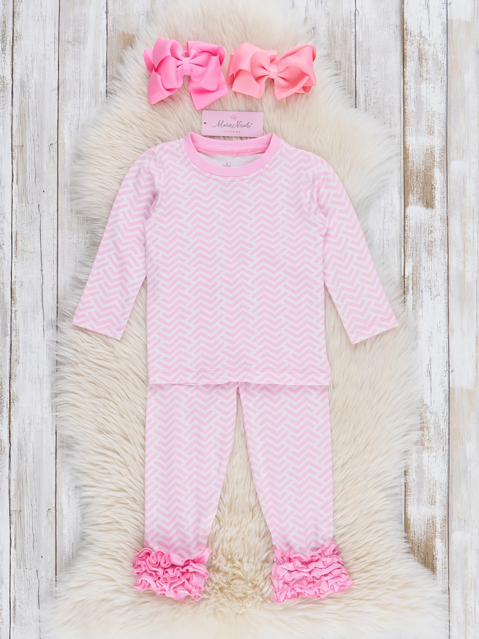 Broken Chevron Stripe Pajama Set - Boys & Girls - Image 3