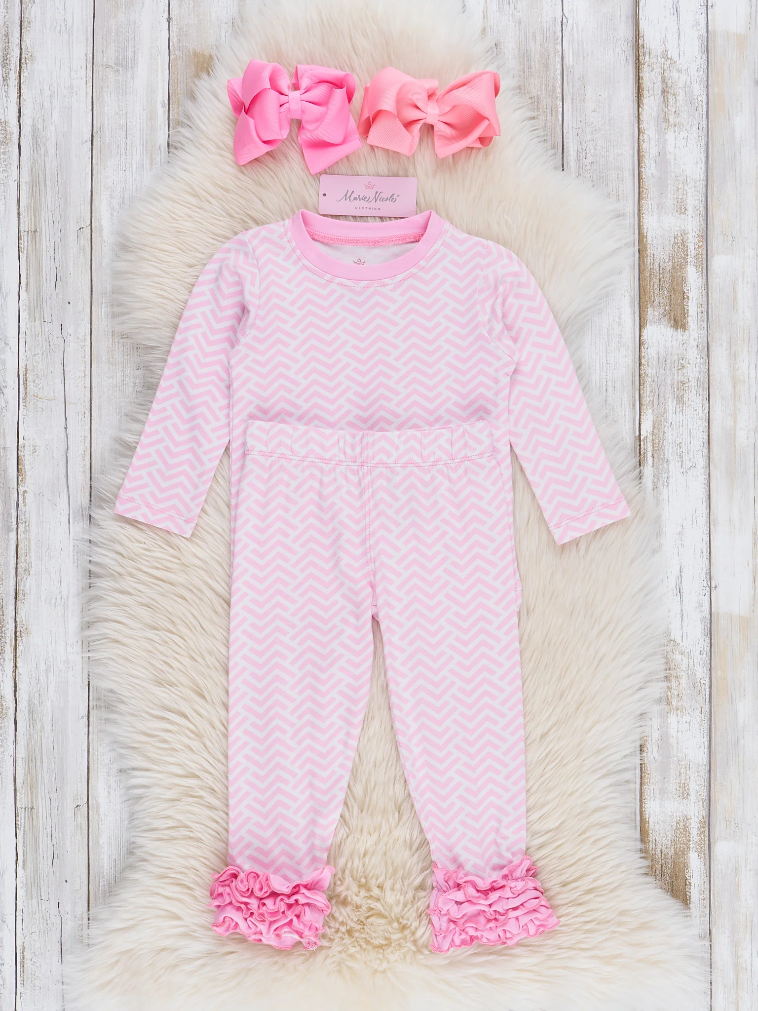 Broken Chevron Stripe Pajama Set - Boys & Girls - Image 4