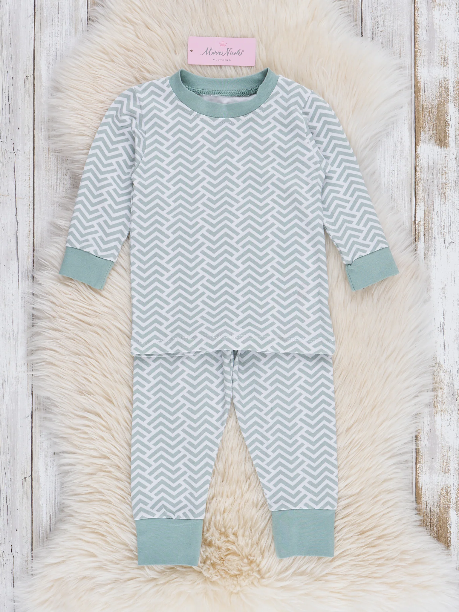 Broken Chevron Stripe Pajama Set - Boys & Girls - Image 5