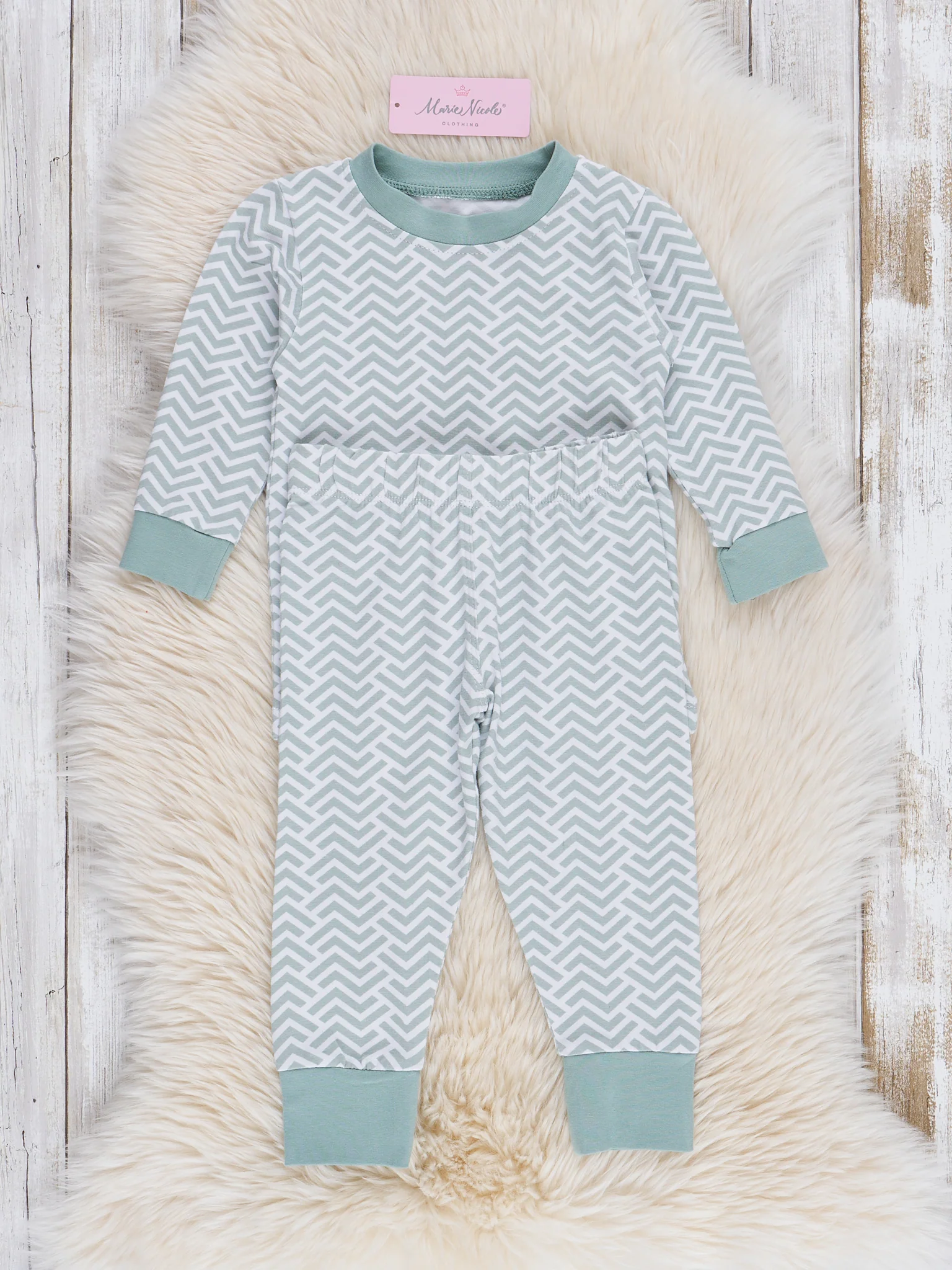 Broken Chevron Stripe Pajama Set - Boys & Girls - Image 6