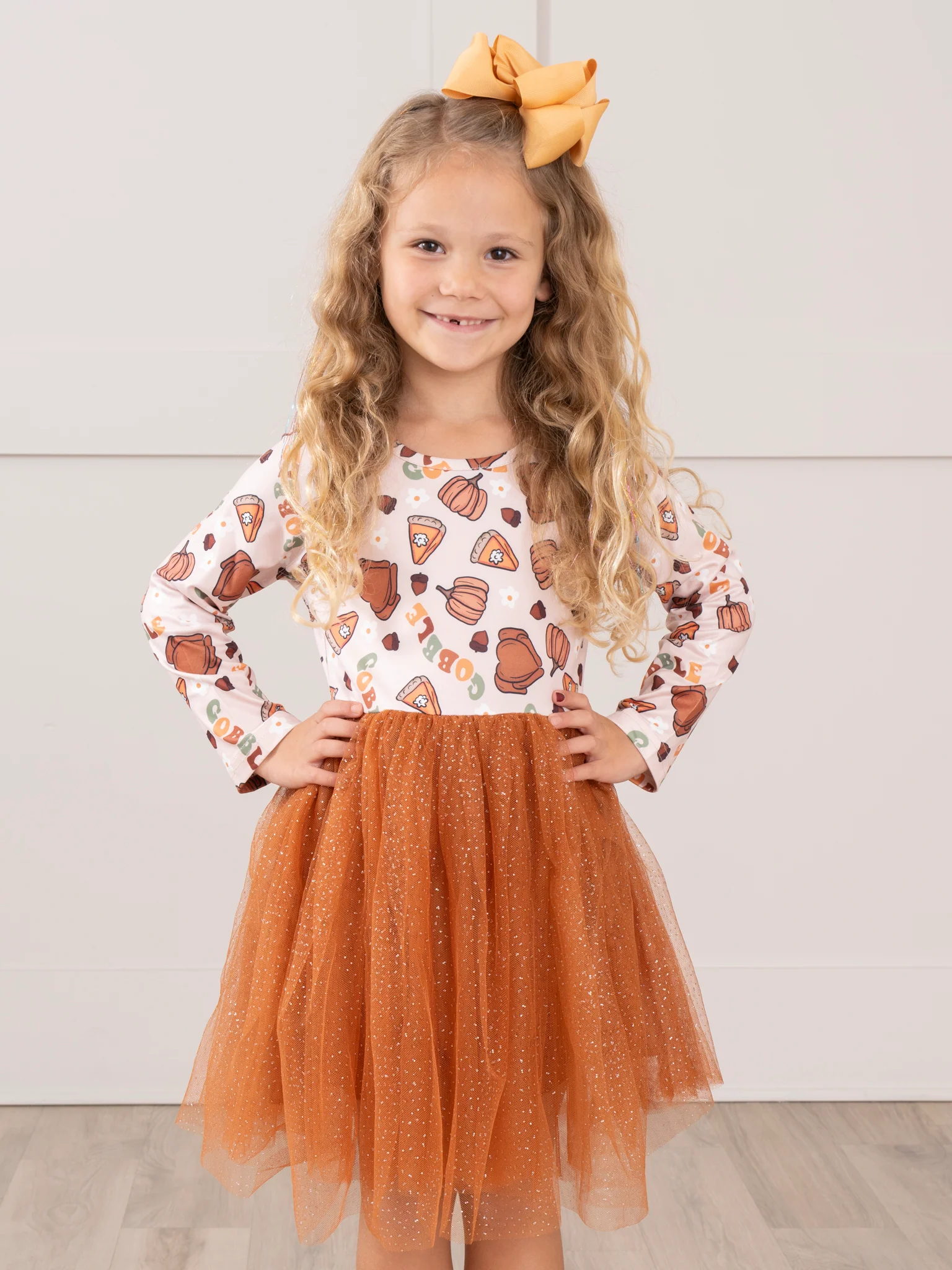 Bronze Thanksgiving Sparkle Tulle Dress