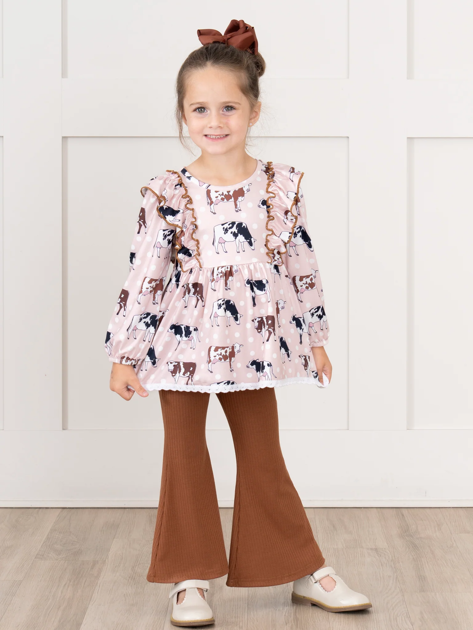 Brown Cow Ruffle Outfit