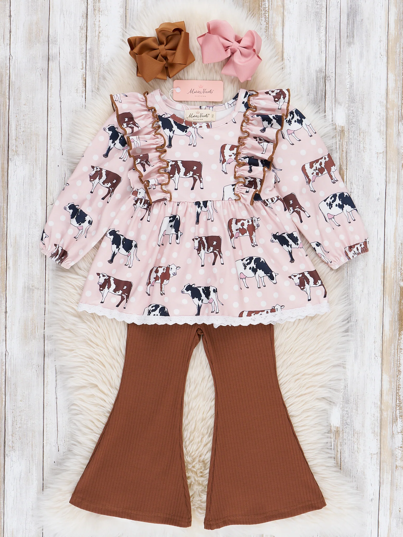 Brown Cow Ruffle Outfit - Image 2