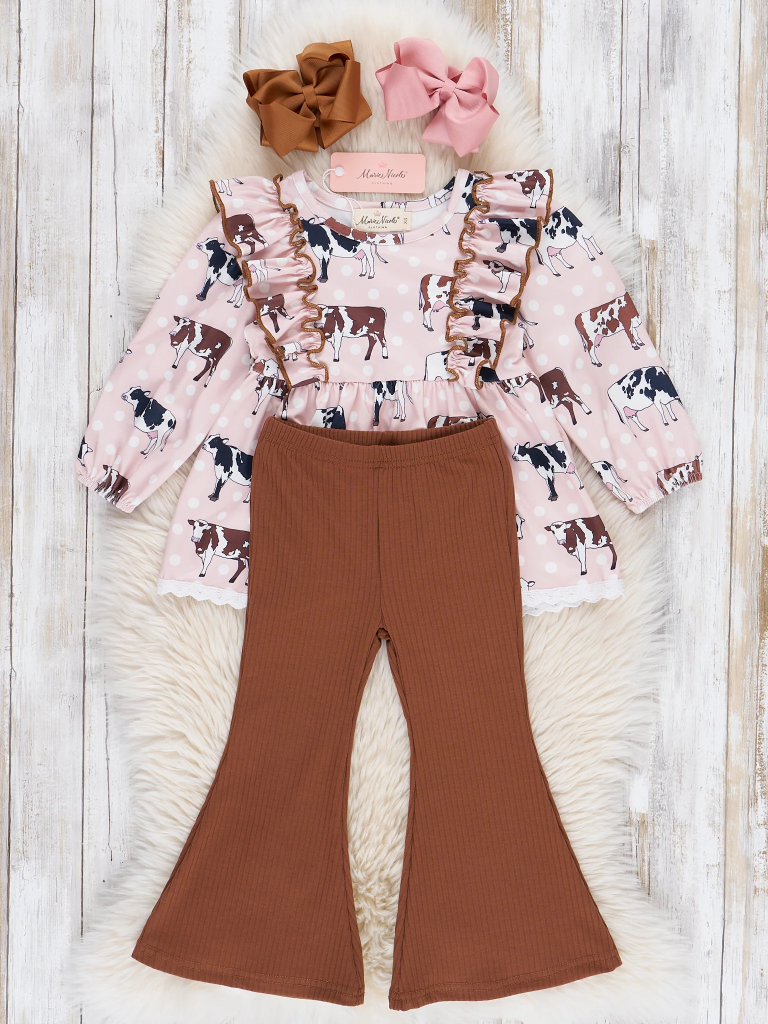 Brown Cow Ruffle Outfit - Image 3