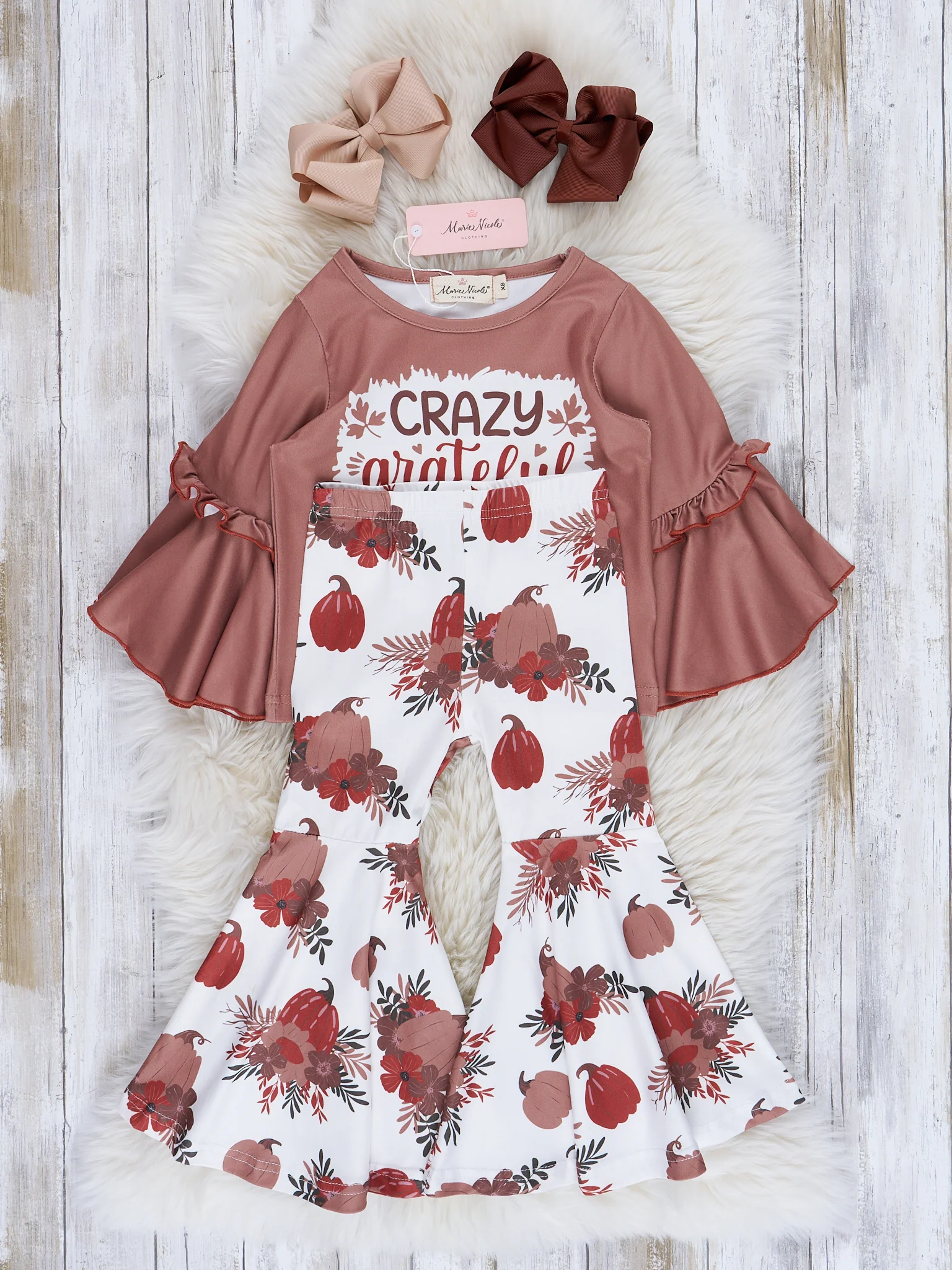 Brown Harvest "Grateful" Bell Sleeve Outfit - Image 2
