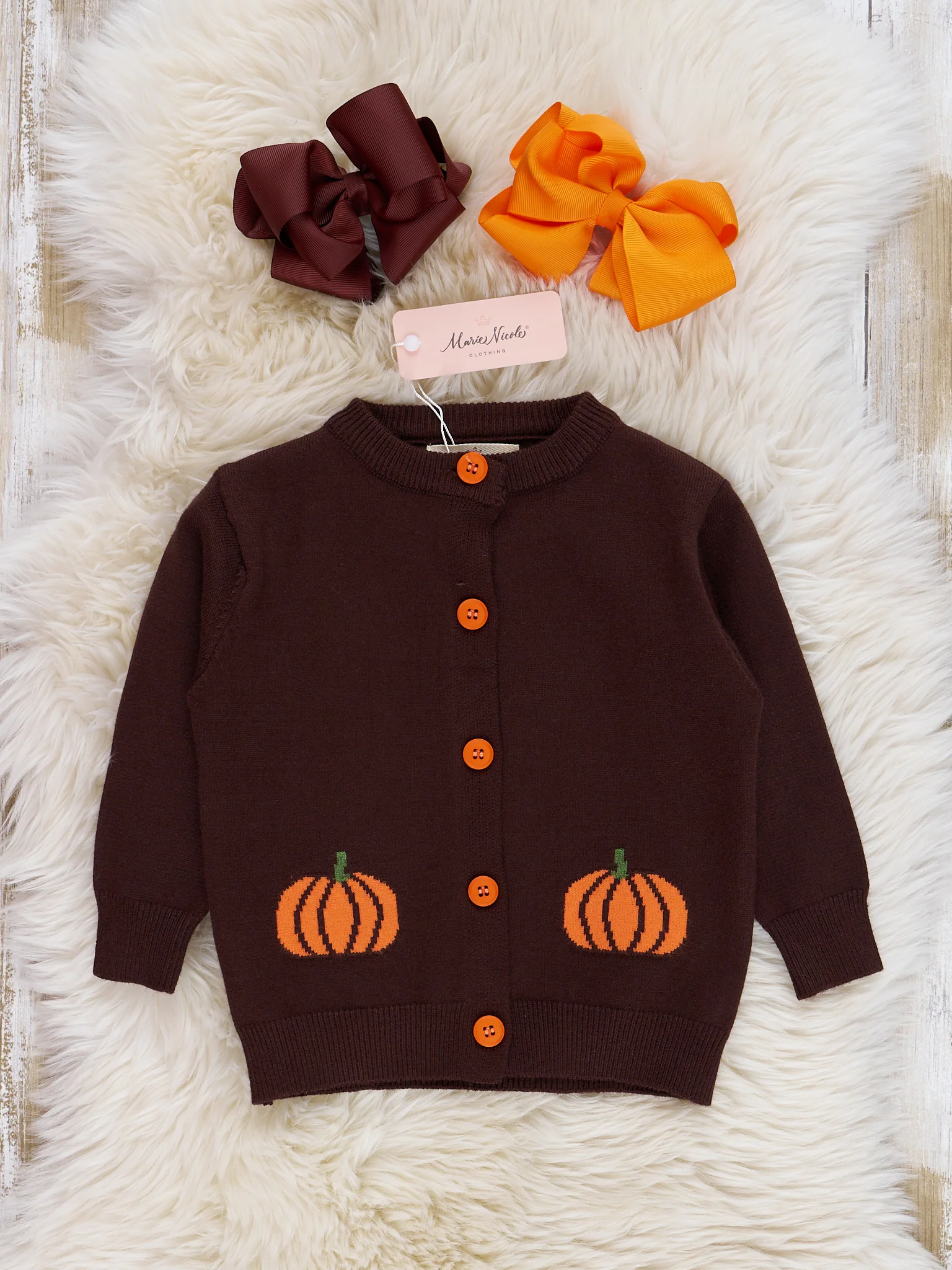 Brown & Orange Pumpkin Cardigan