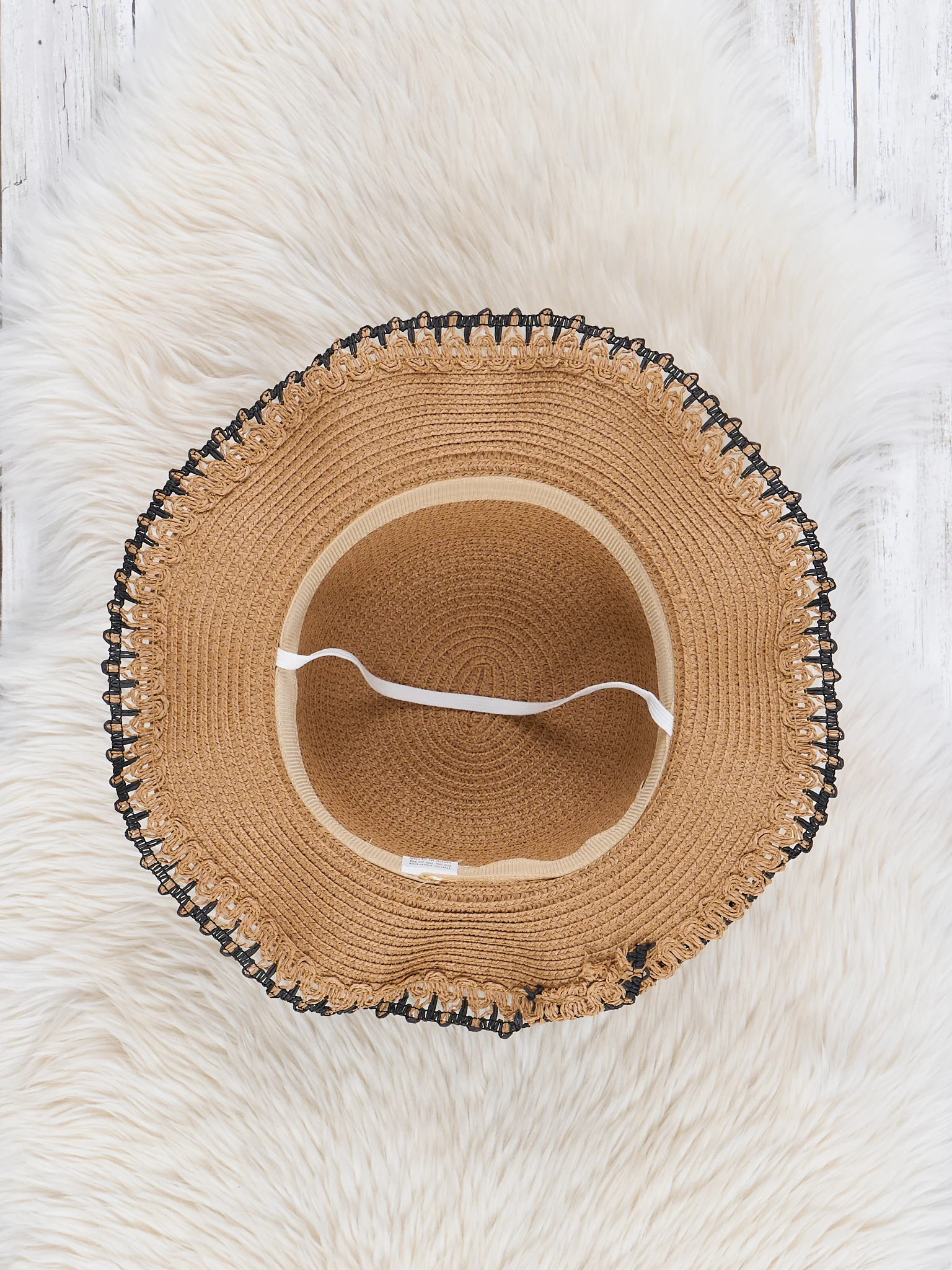 Brown Ruffle Sun Hat - Image 2