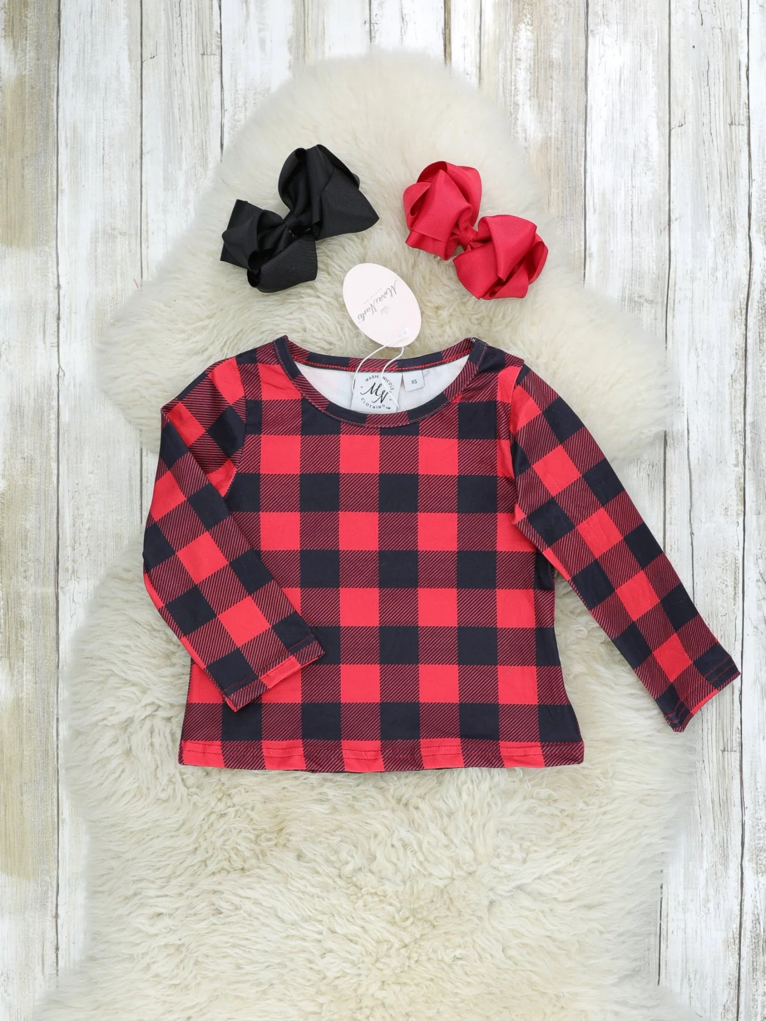 Buffalo Plaid & Leopard Reindeer Dress - Image 2