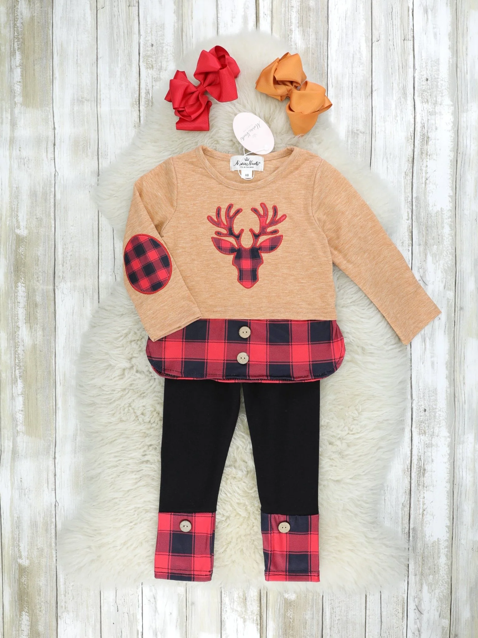 Buffalo Plaid Reindeer Outfit