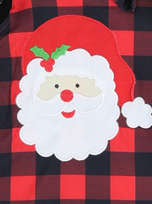 Buffalo Plaid Santa Ruffle Overall Dress - Image 4