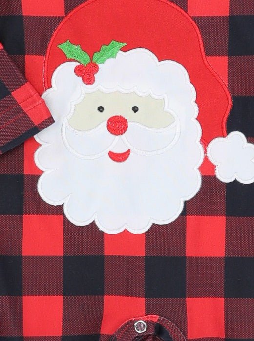Buffalo Plaid Santa Ruffle Romper - Image 2