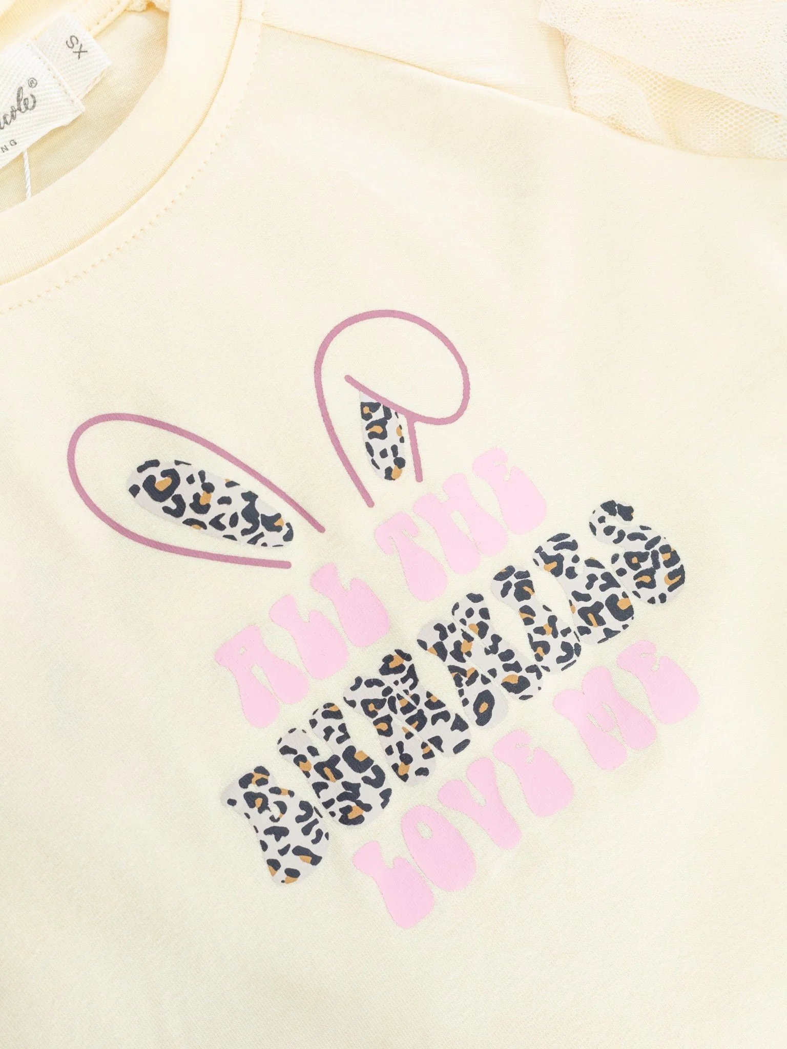 "Bunnies Love Me" Leopard Tulle Ruffle Outfit - Image 3