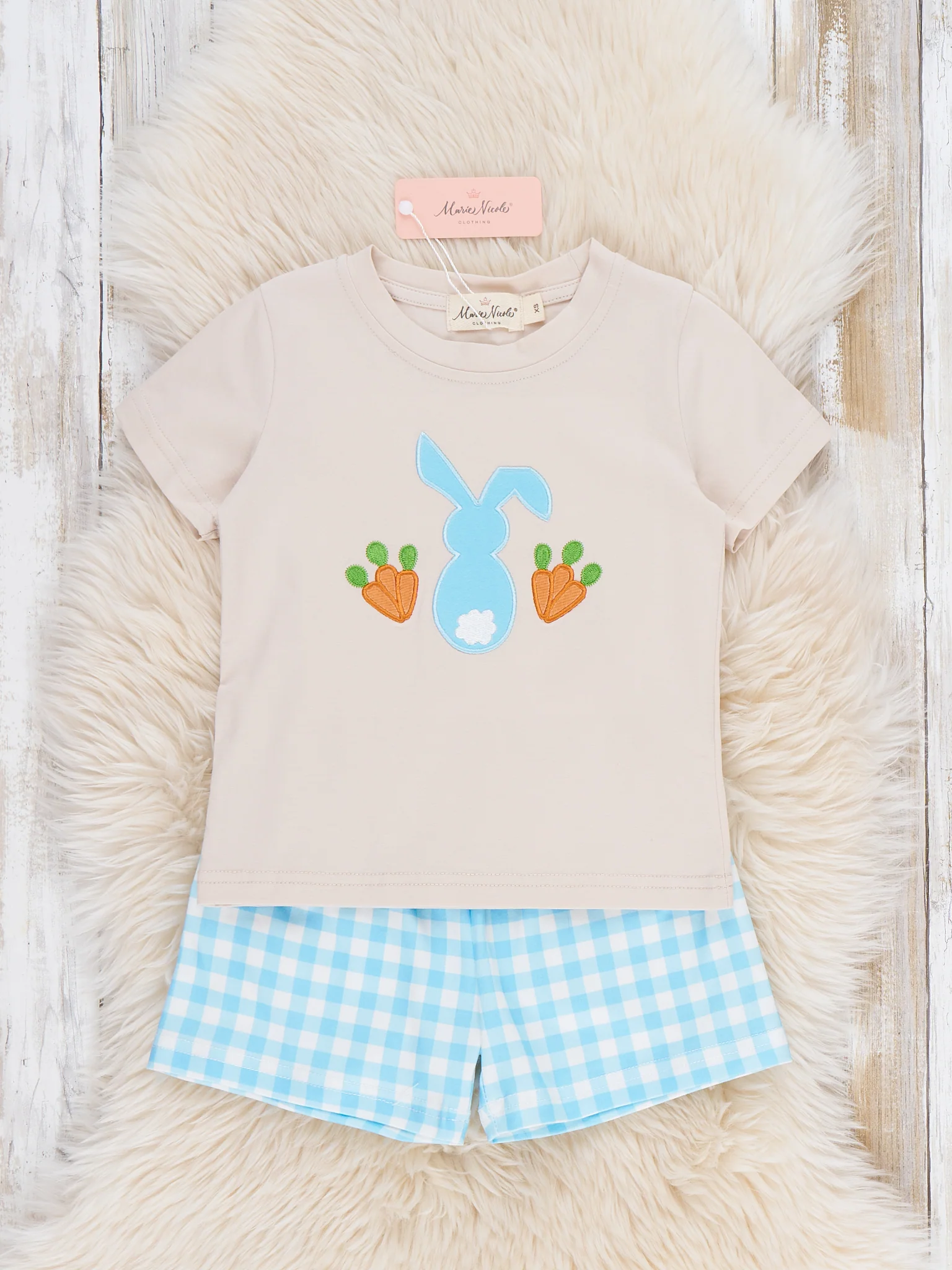 Bunny & Carrot Patch Embroidered Outfit