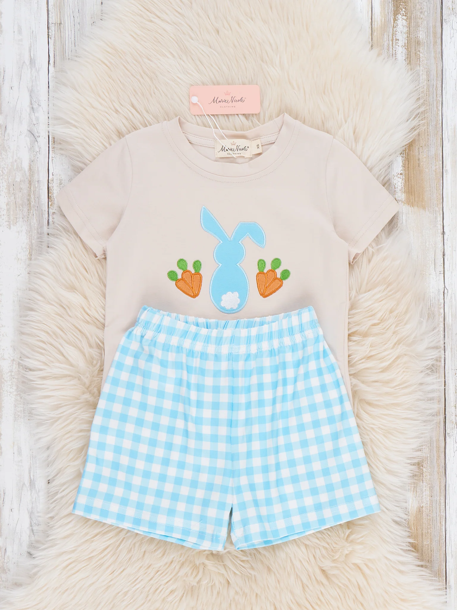 Bunny & Carrot Patch Embroidered Outfit - Image 3