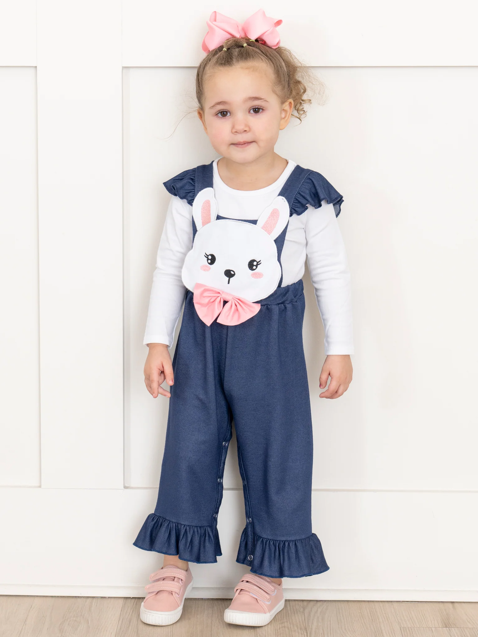 Bunny Chambray Flutter Sleeve Ruffle Jumpsuit - Image 4