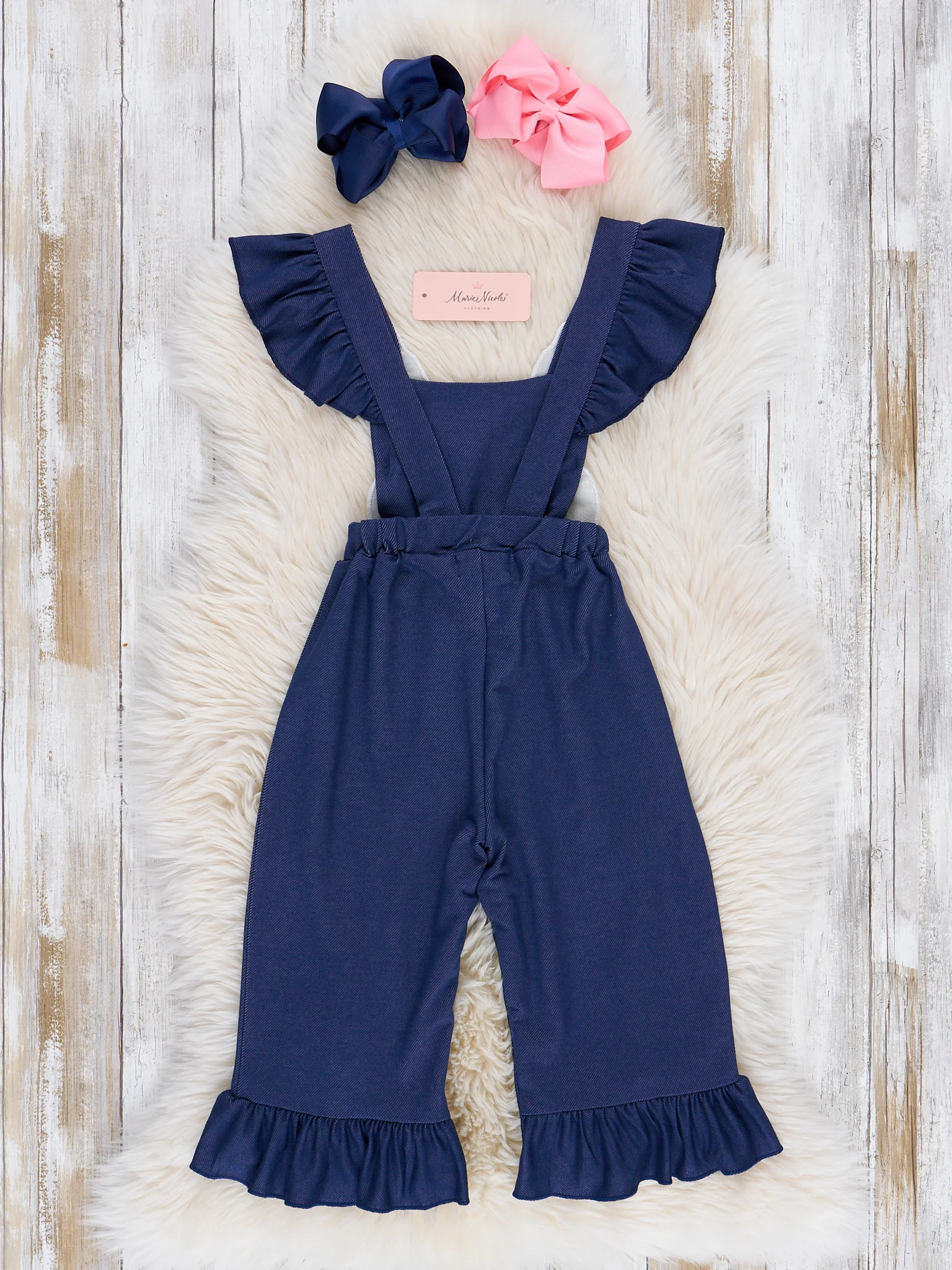 Bunny Chambray Flutter Sleeve Ruffle Jumpsuit - Image 5