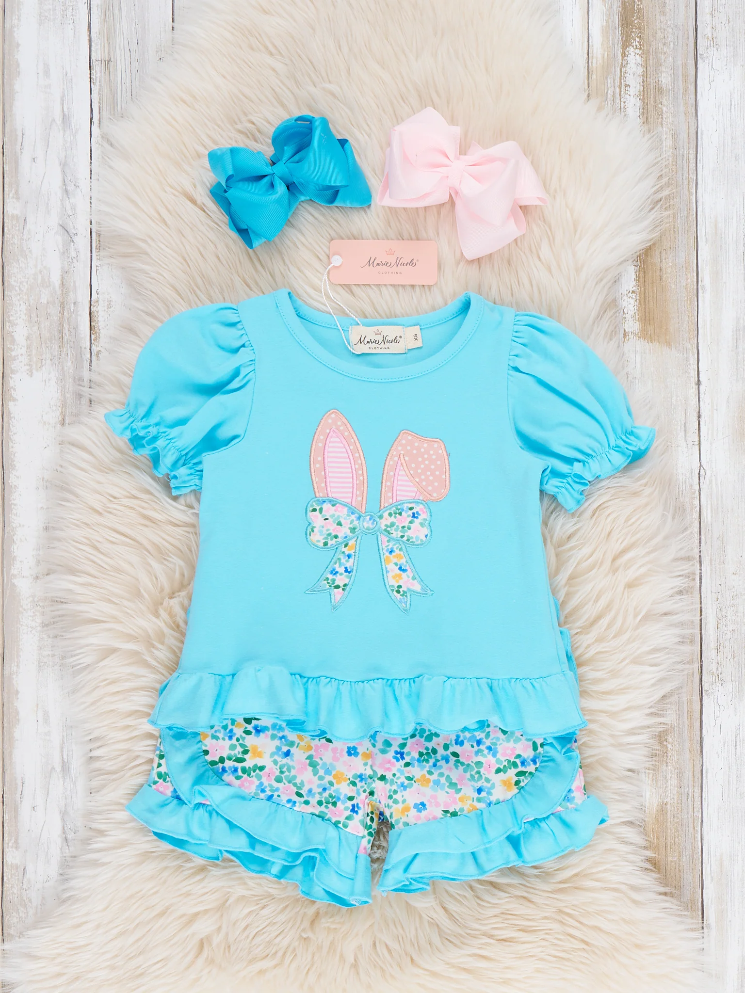 Bunny Ears Blooms Embroidered Outfit - Image 2