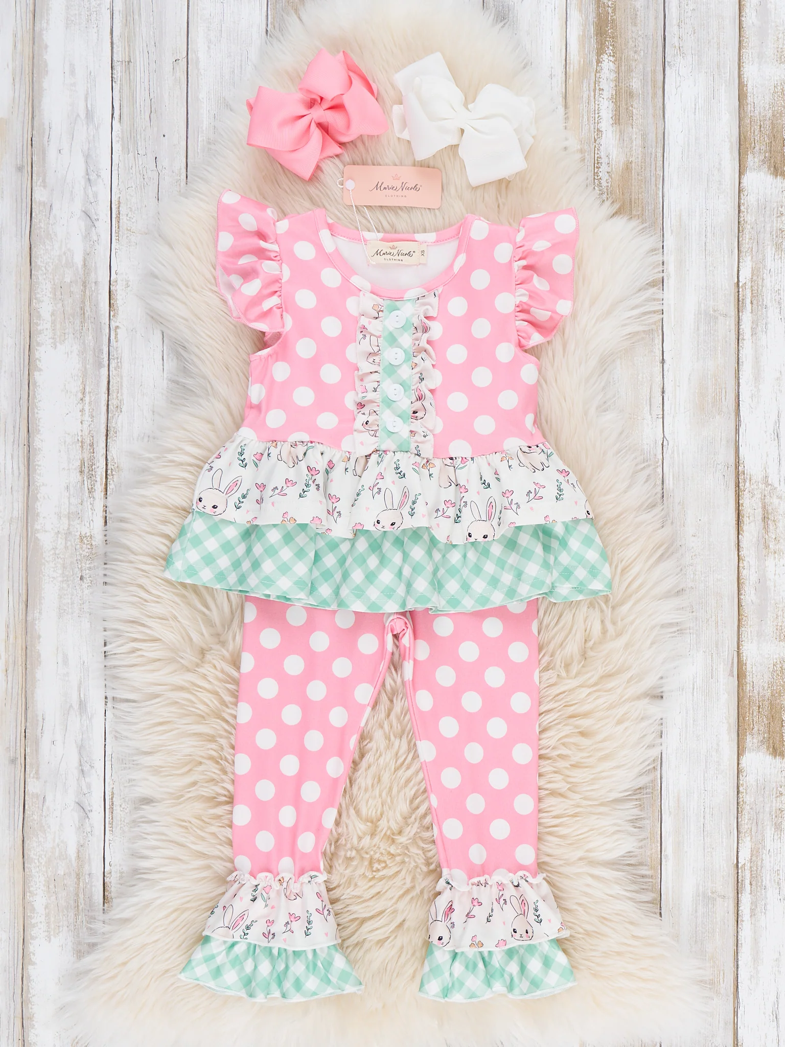 Bunny Hop Polka Dots Ruffle Outfit - Image 2
