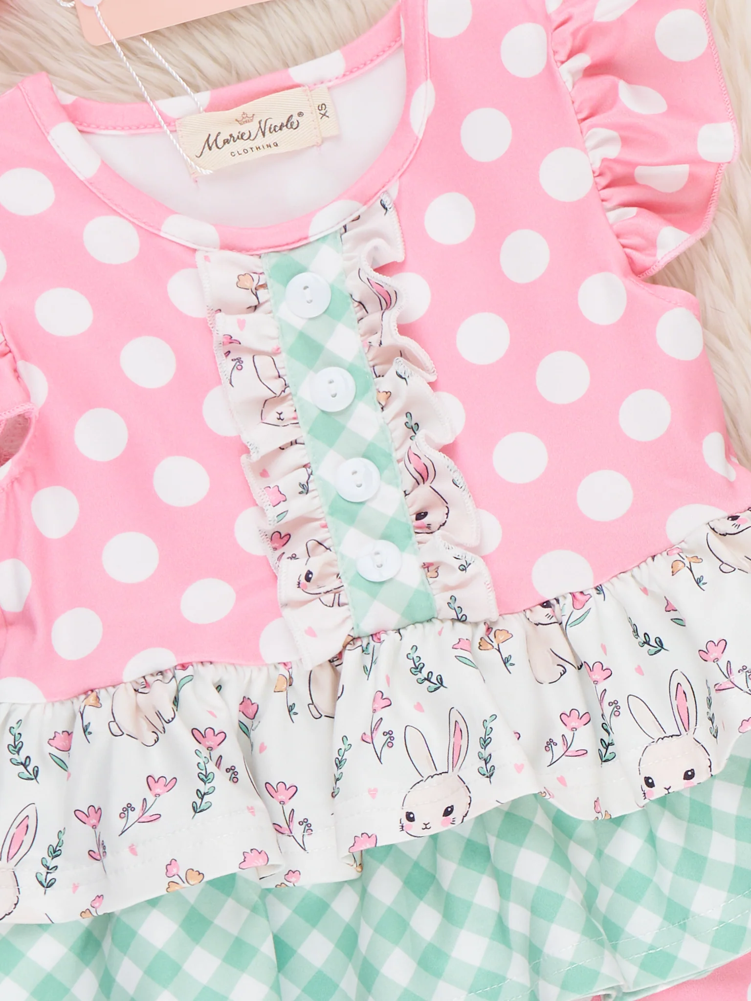 Bunny Hop Polka Dots Ruffle Outfit - Image 3