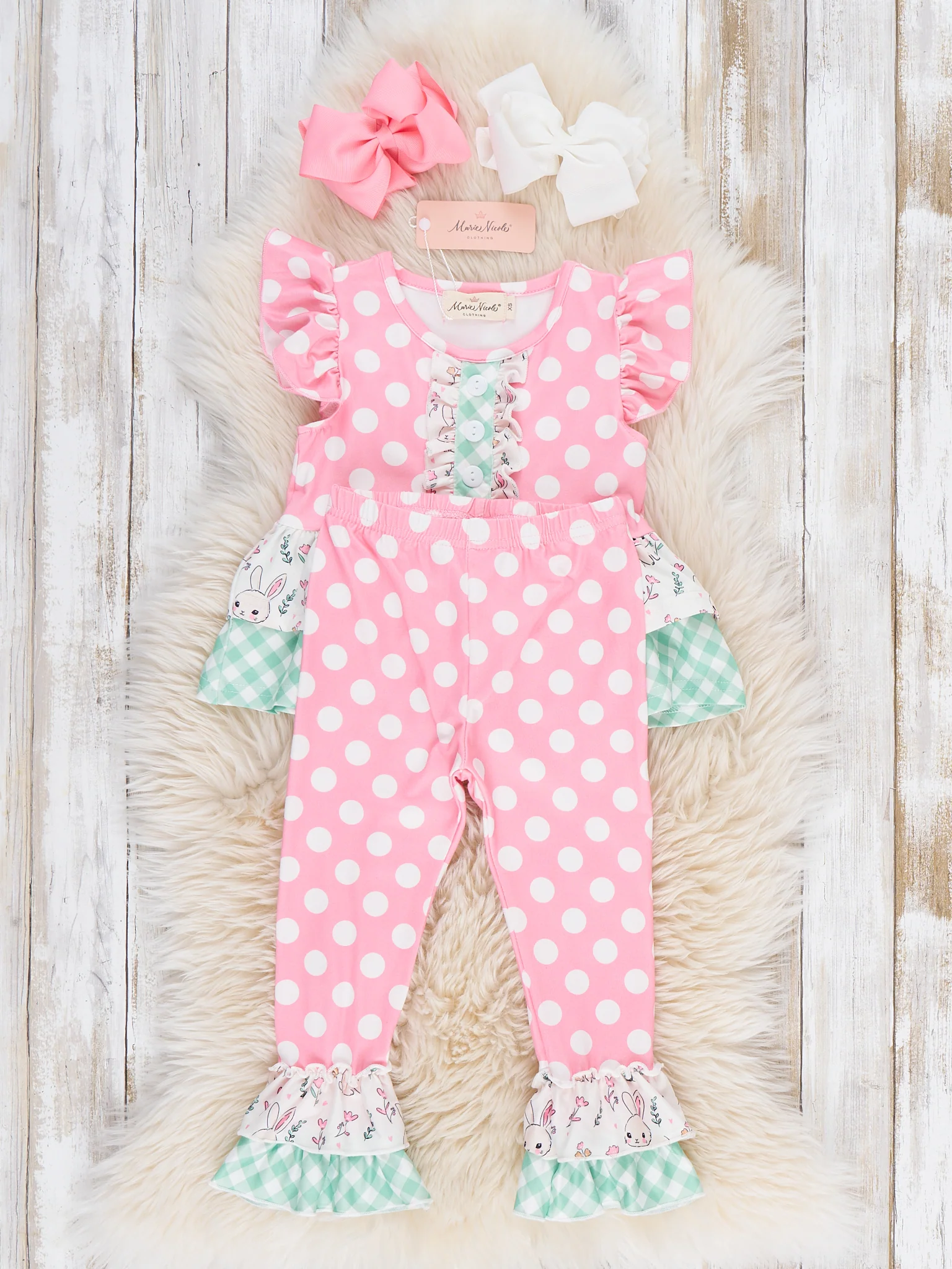 Bunny Hop Polka Dots Ruffle Outfit - Image 4
