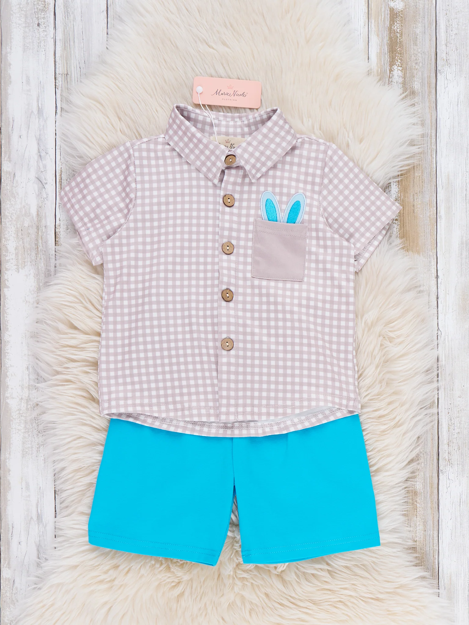 Bunny Peek Pocket Embroidered Outfit