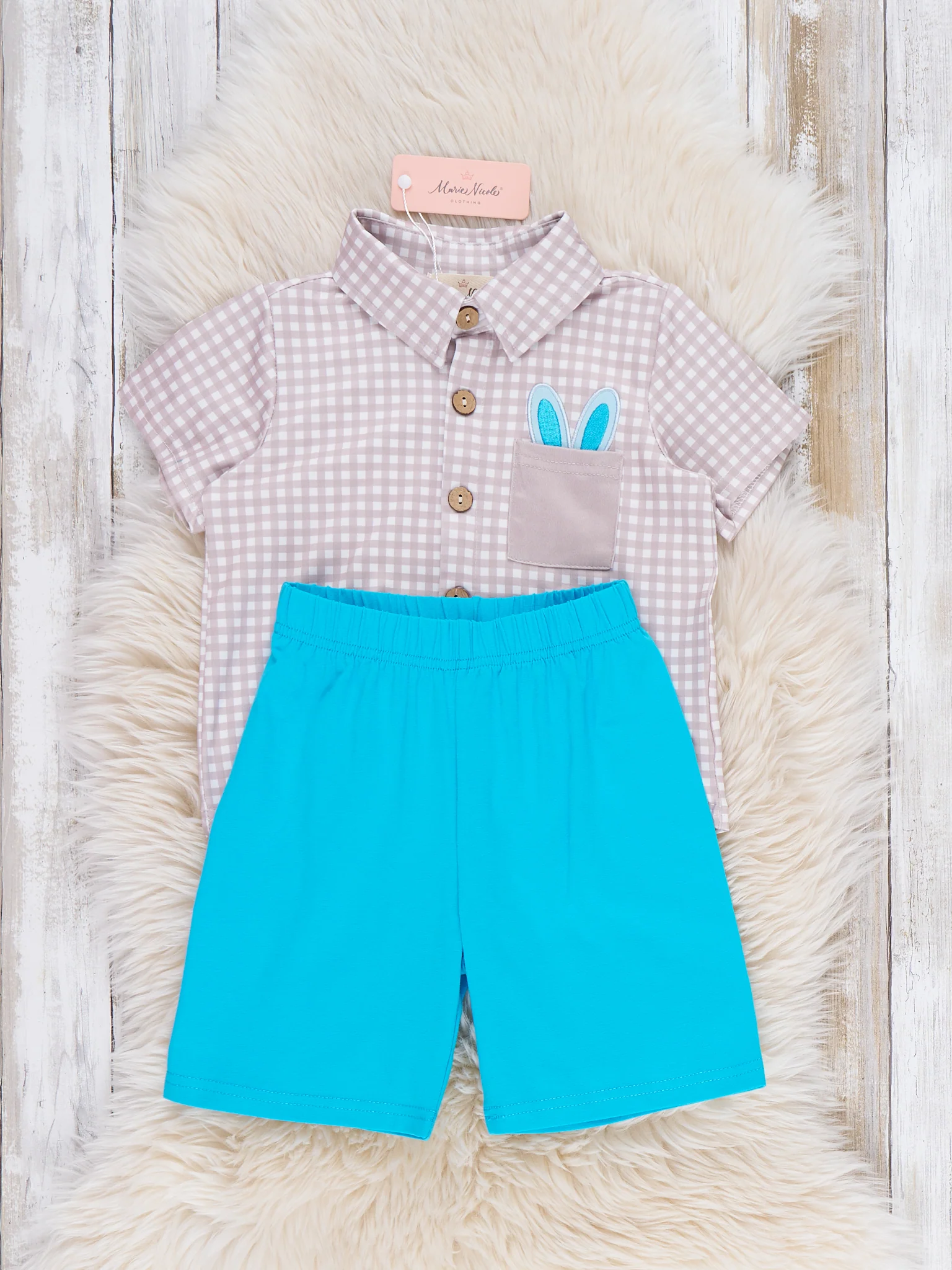 Bunny Peek Pocket Embroidered Outfit - Image 3