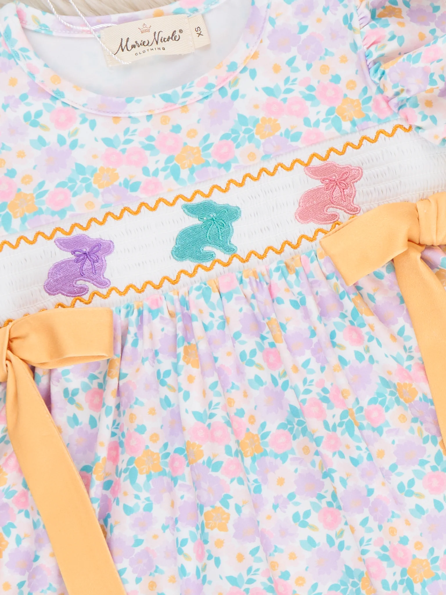 Bunny Trio Floral Smocked Dress - Image 3