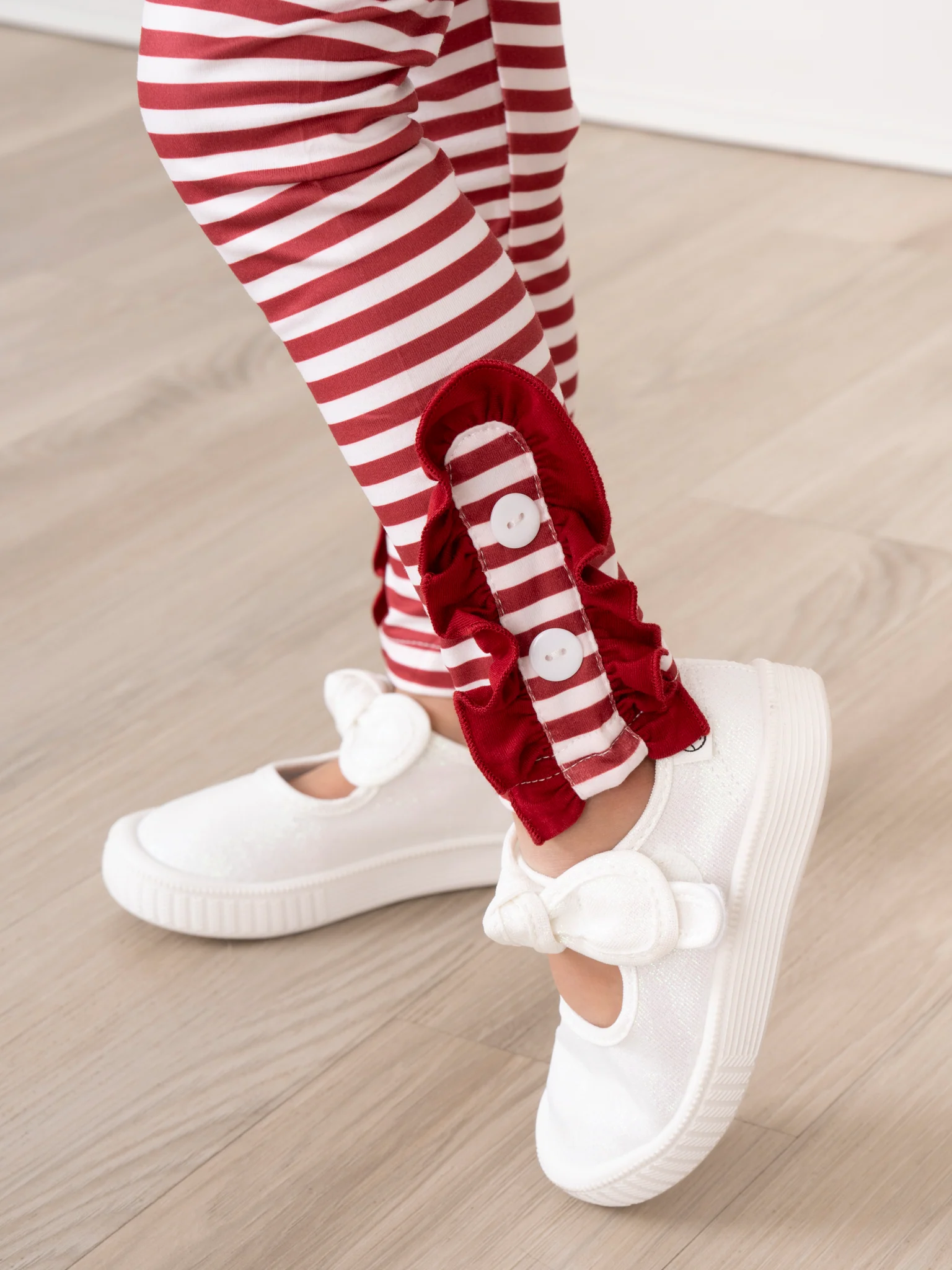 Burgundy Embroidered Football Ruffle Outfit - Image 4